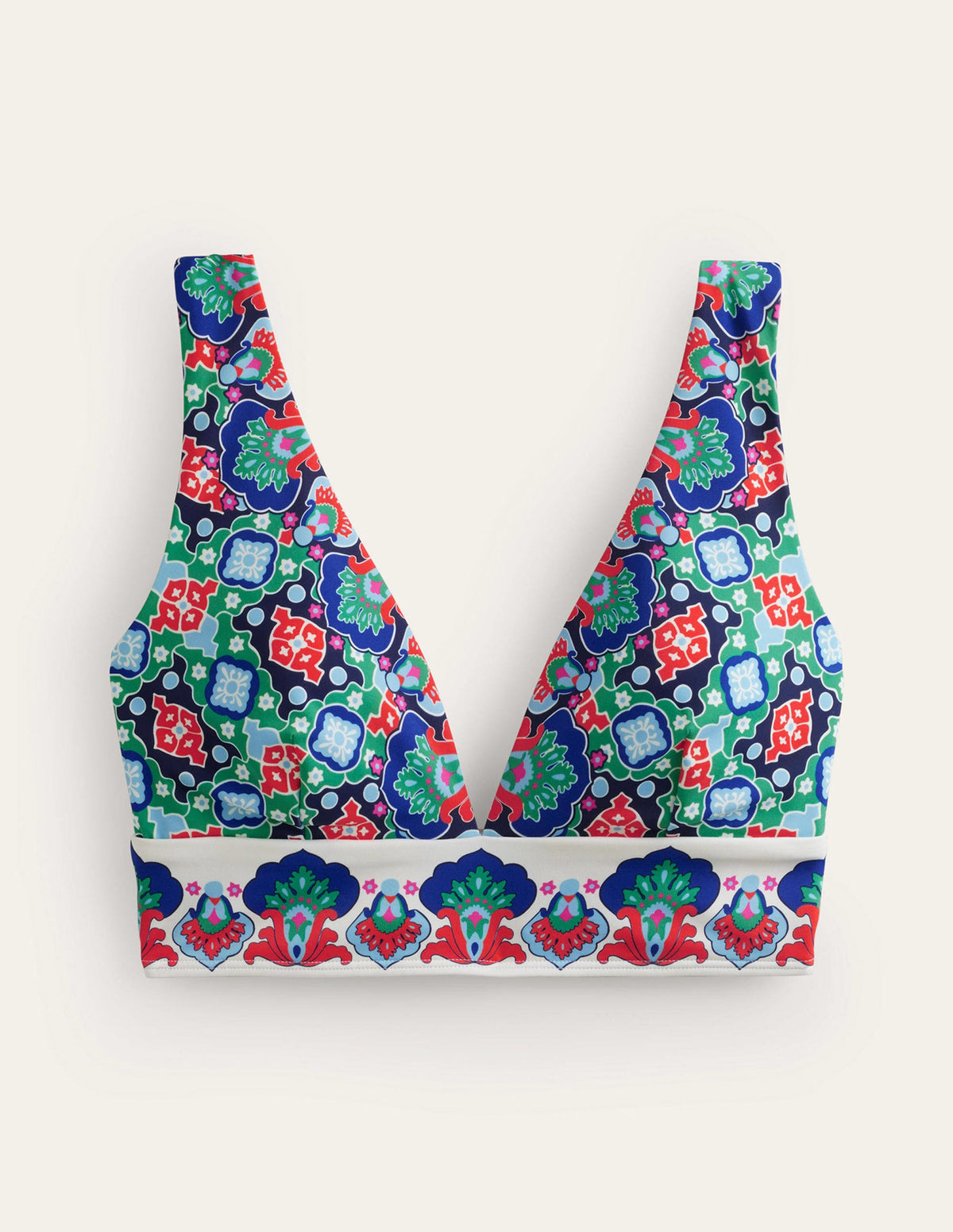 Porto V-neck Bikini Top-Mangrove Green, Embroidery - Image 5