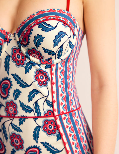 Rhodes Cup-Size Swimsuit-Ivory, Floret Vine-2