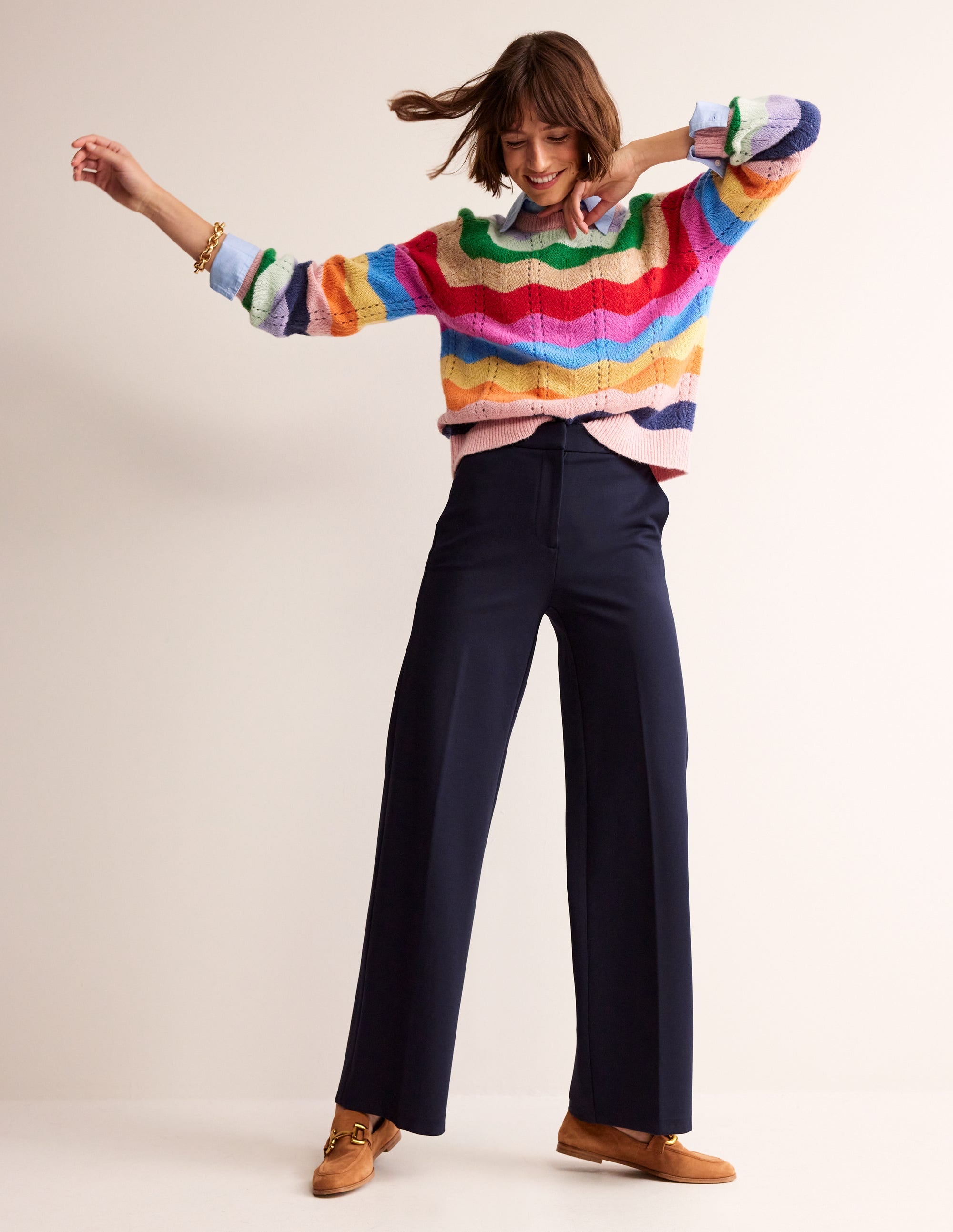 Westbourne Ponte Pants-Navy - Image 1