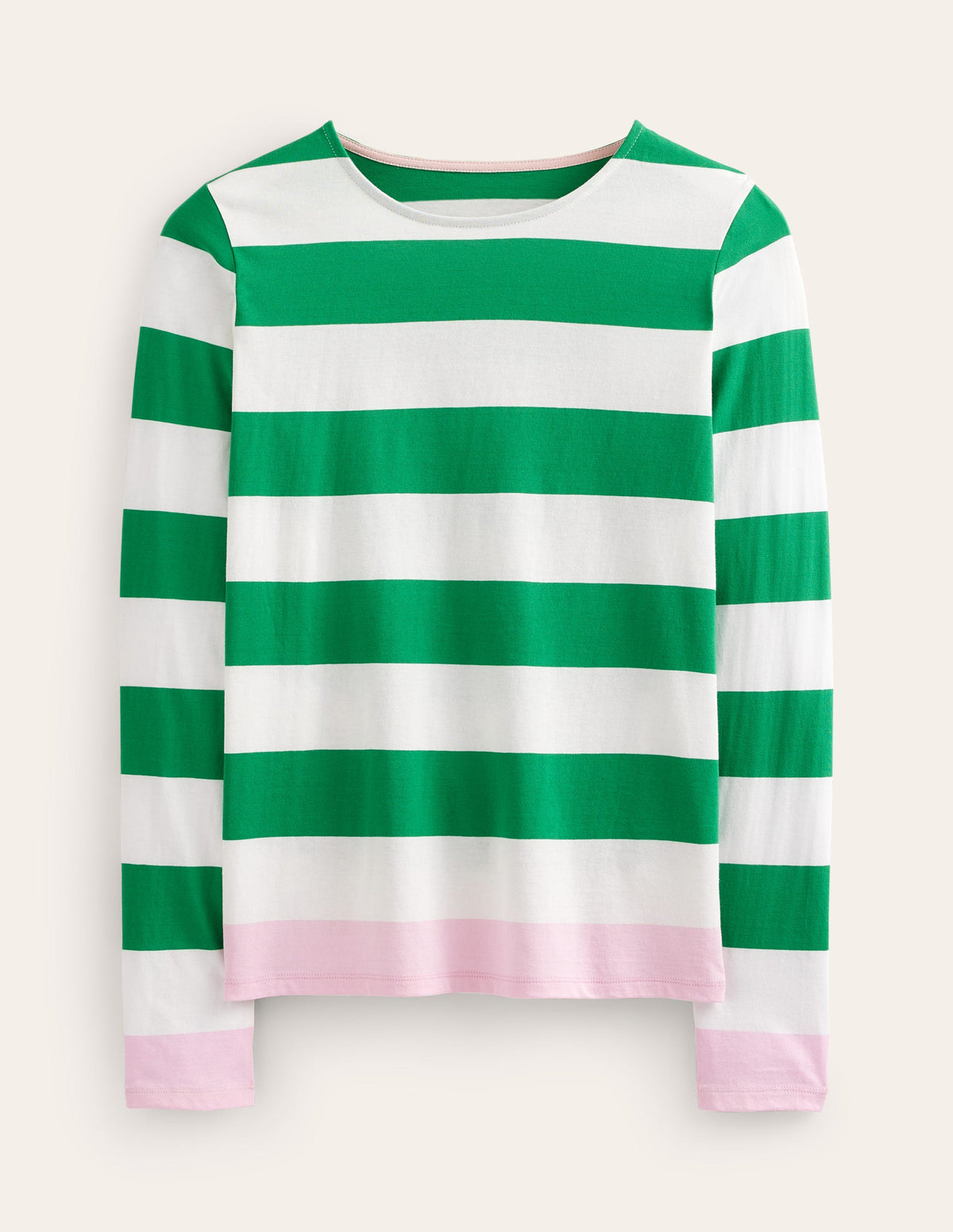 Bea Long Sleeve Breton-Green Ivory, Pink - Image 5