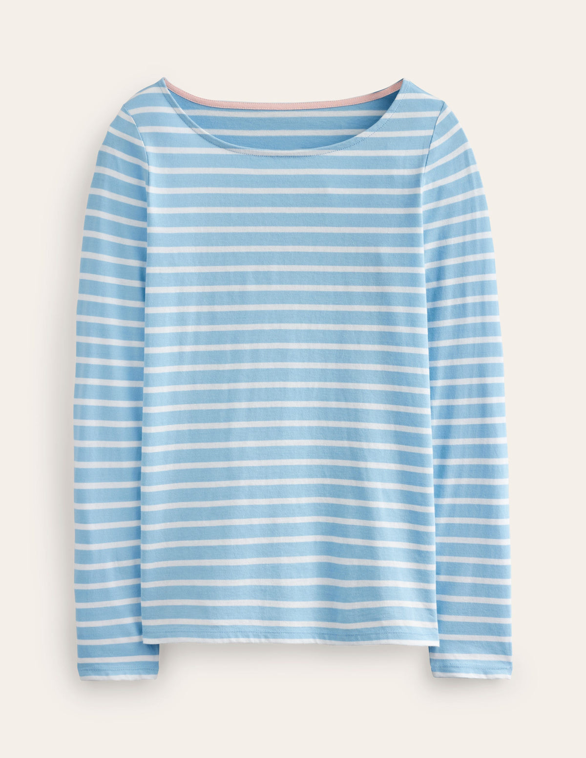 Ella Long Sleeve Breton-Air Blue, Ivory Stripe-5