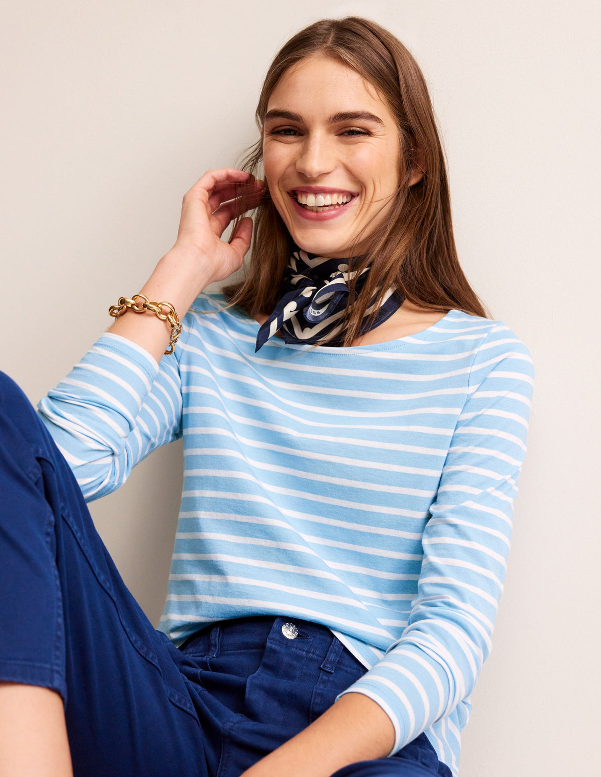 Ella Long Sleeve Breton-Air Blue, Ivory Stripe-1