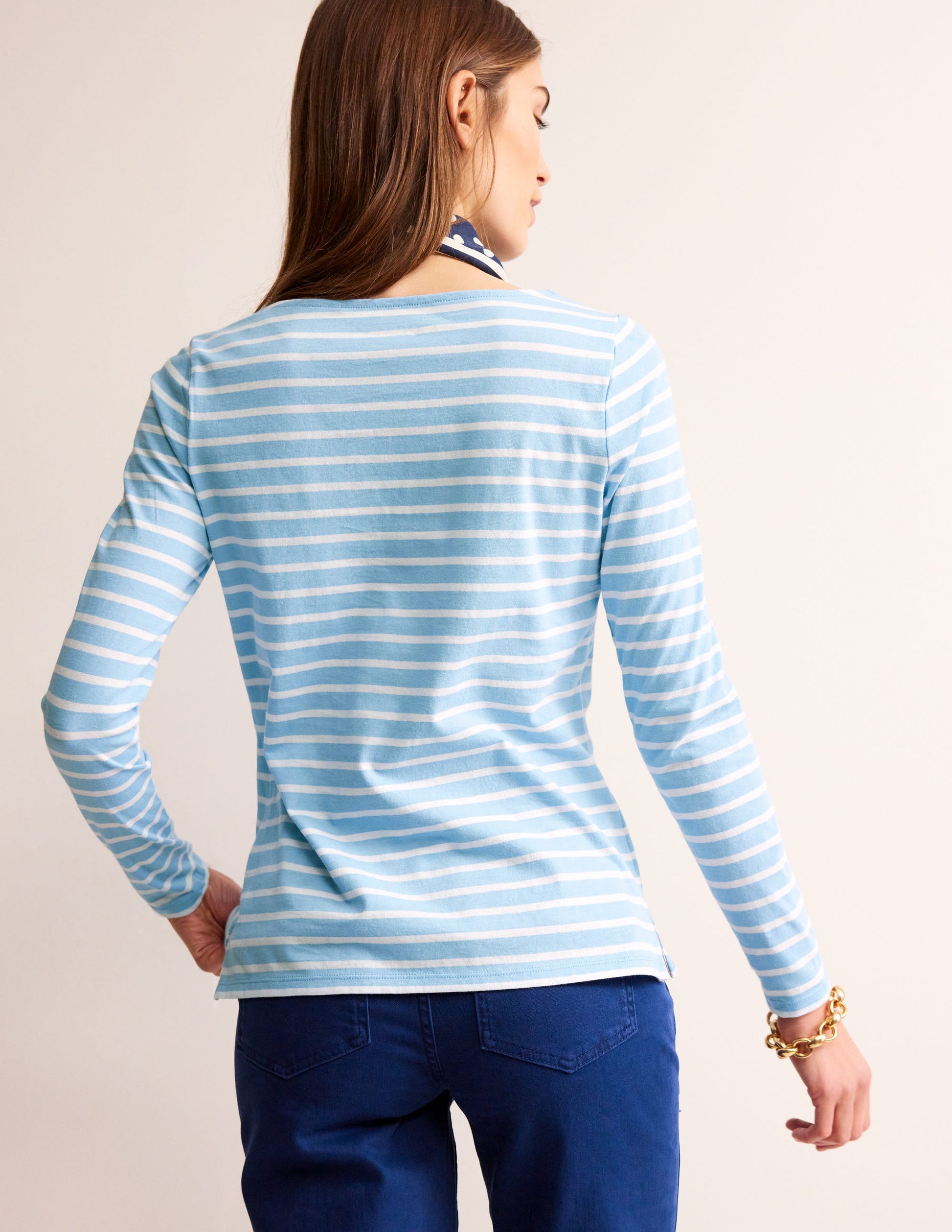 Ella Long Sleeve Breton-Air Blue, Ivory Stripe-3