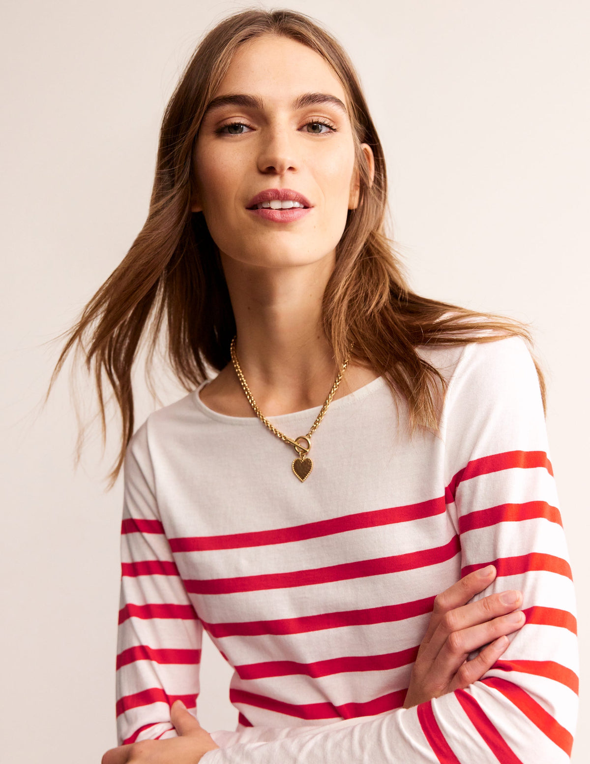 Ella Long Sleeve Breton-Ivory, Flame scarlett-1