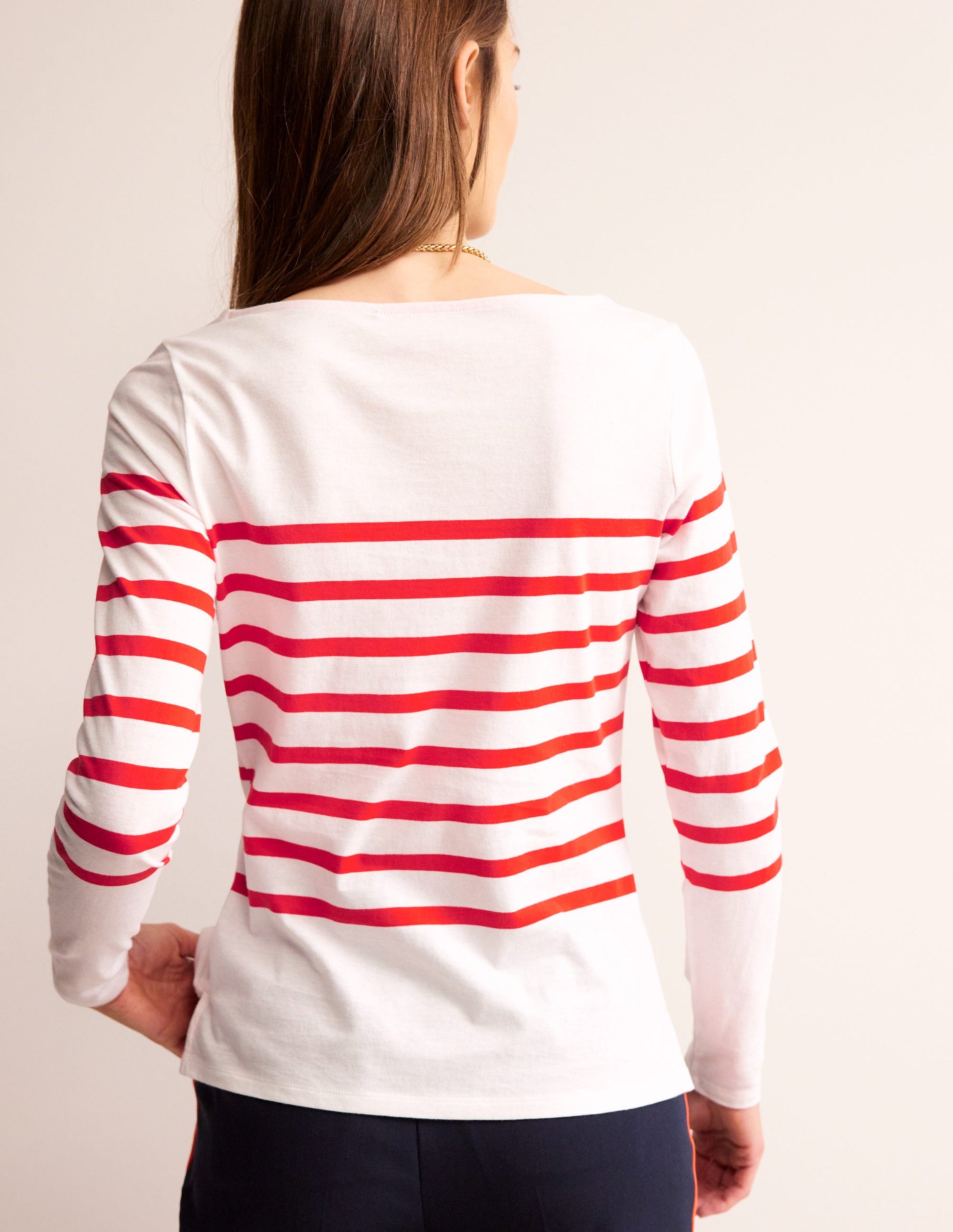Ella Long Sleeve Breton-Ivory, Flame scarlett-3