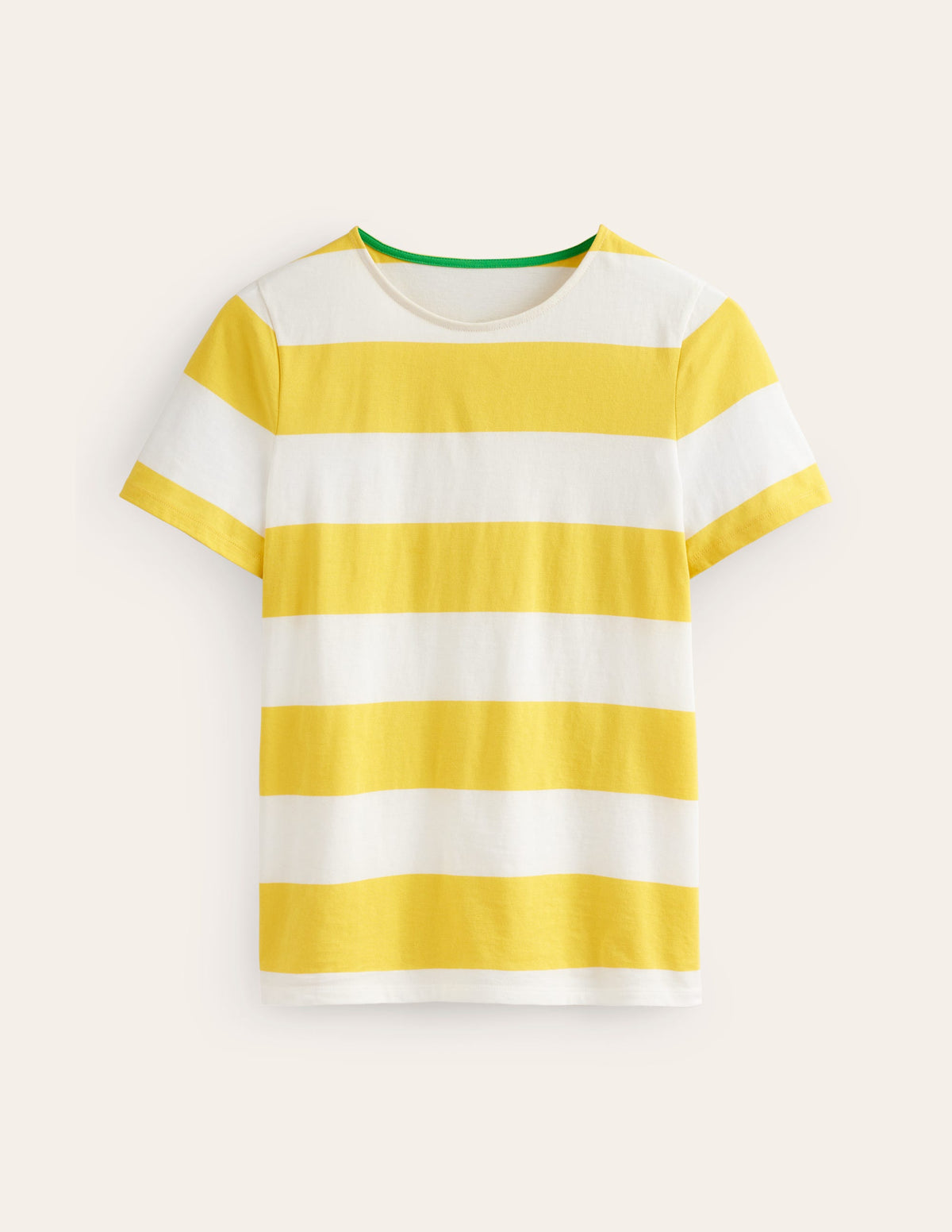 Bea Short Sleeve Breton-Yellow, Ivory Wide Stripe - Image 5