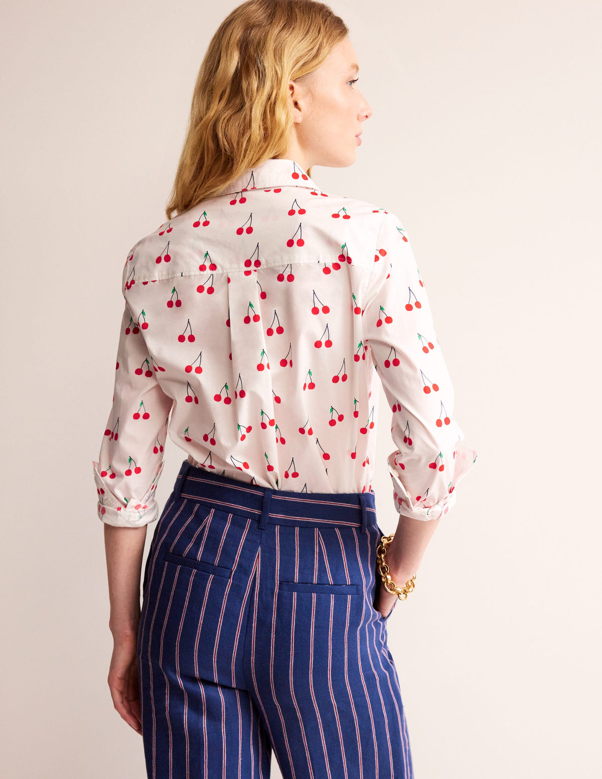 Sienna Cotton Shirt-Ivory, Cherry Vine-3