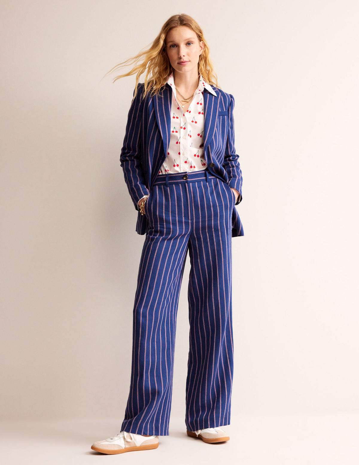 Sienna Cotton Shirt-Ivory, Cherry Vine-4