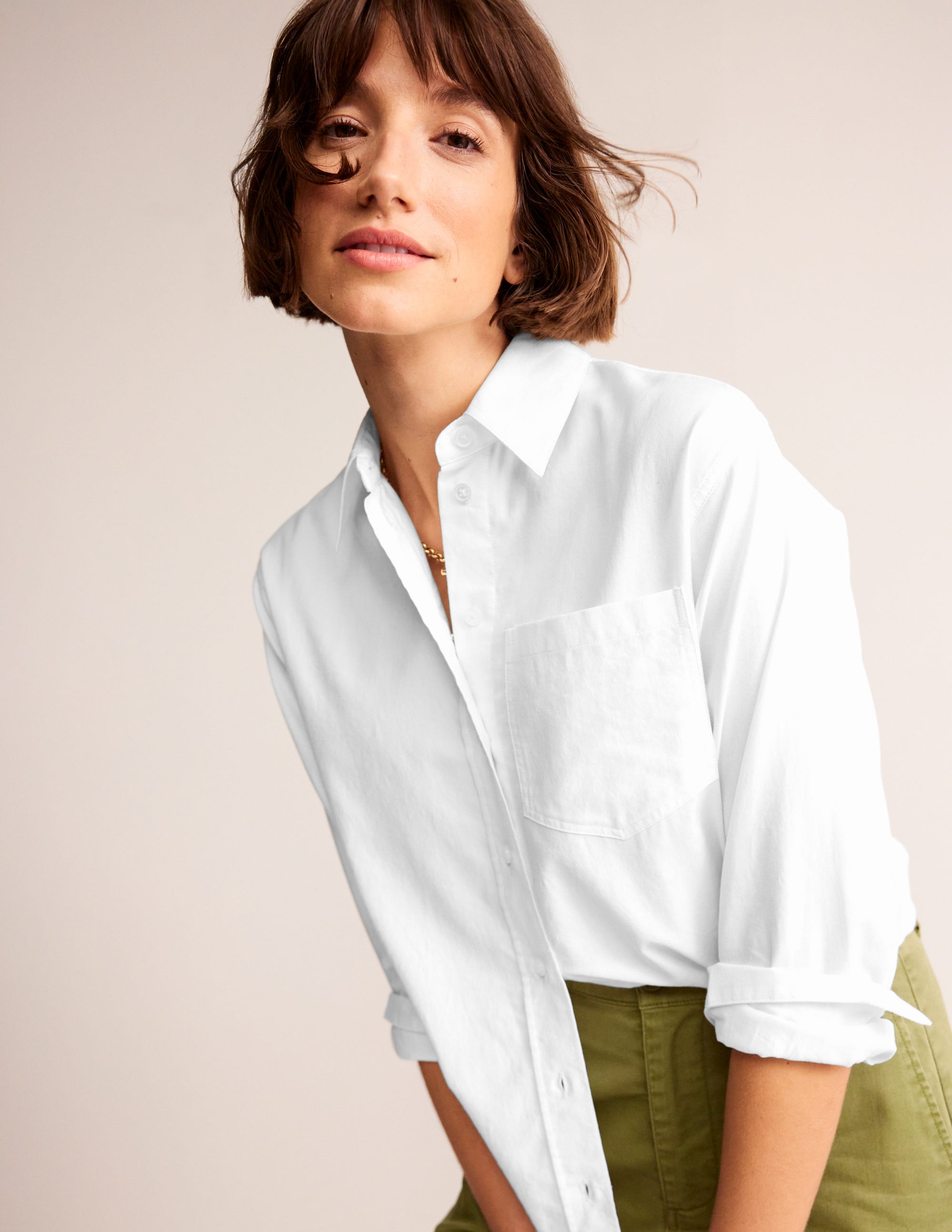Connie Relaxed Cotton Shirt-White - Image 1