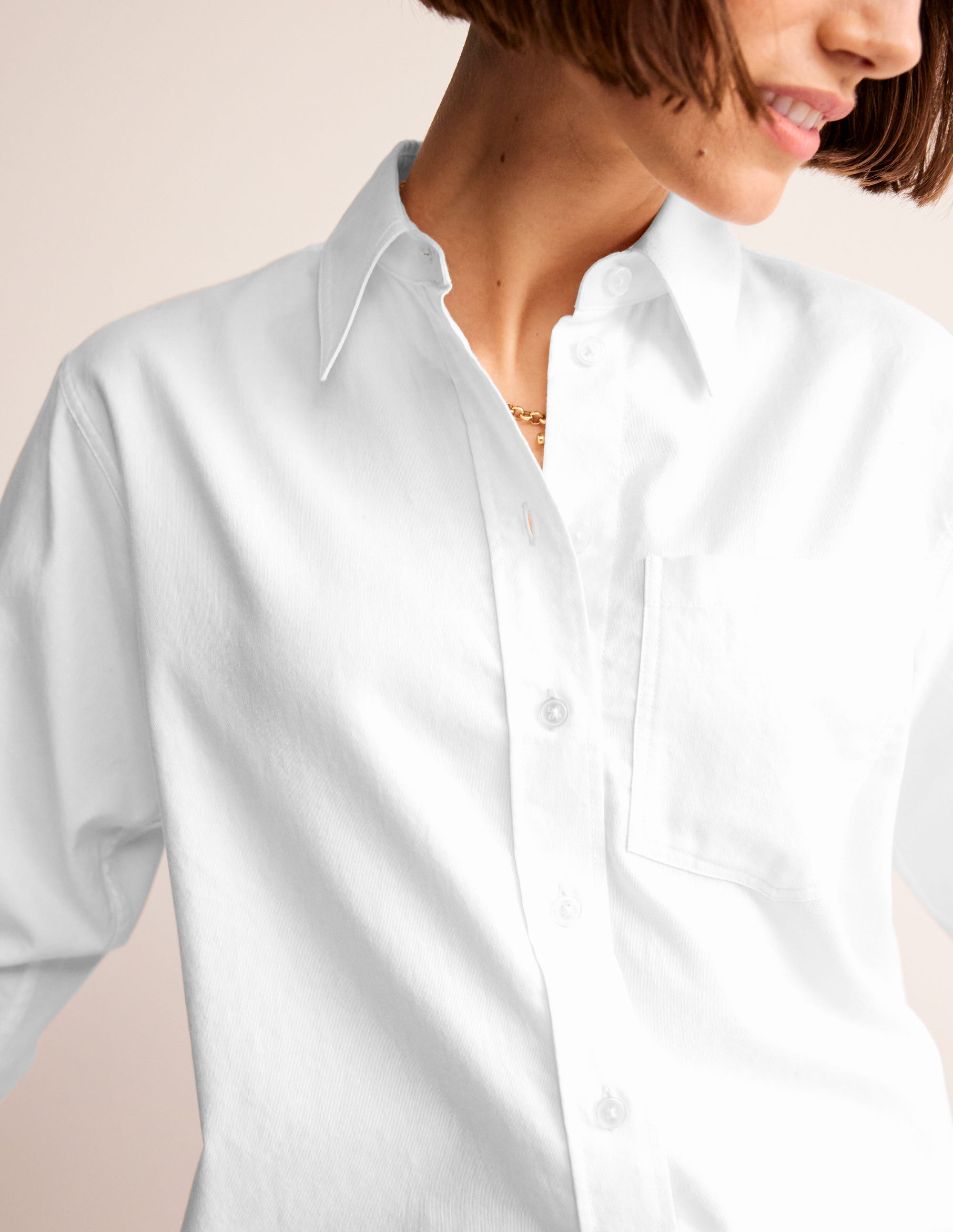 Connie Relaxed Cotton Shirt-White - Image 2