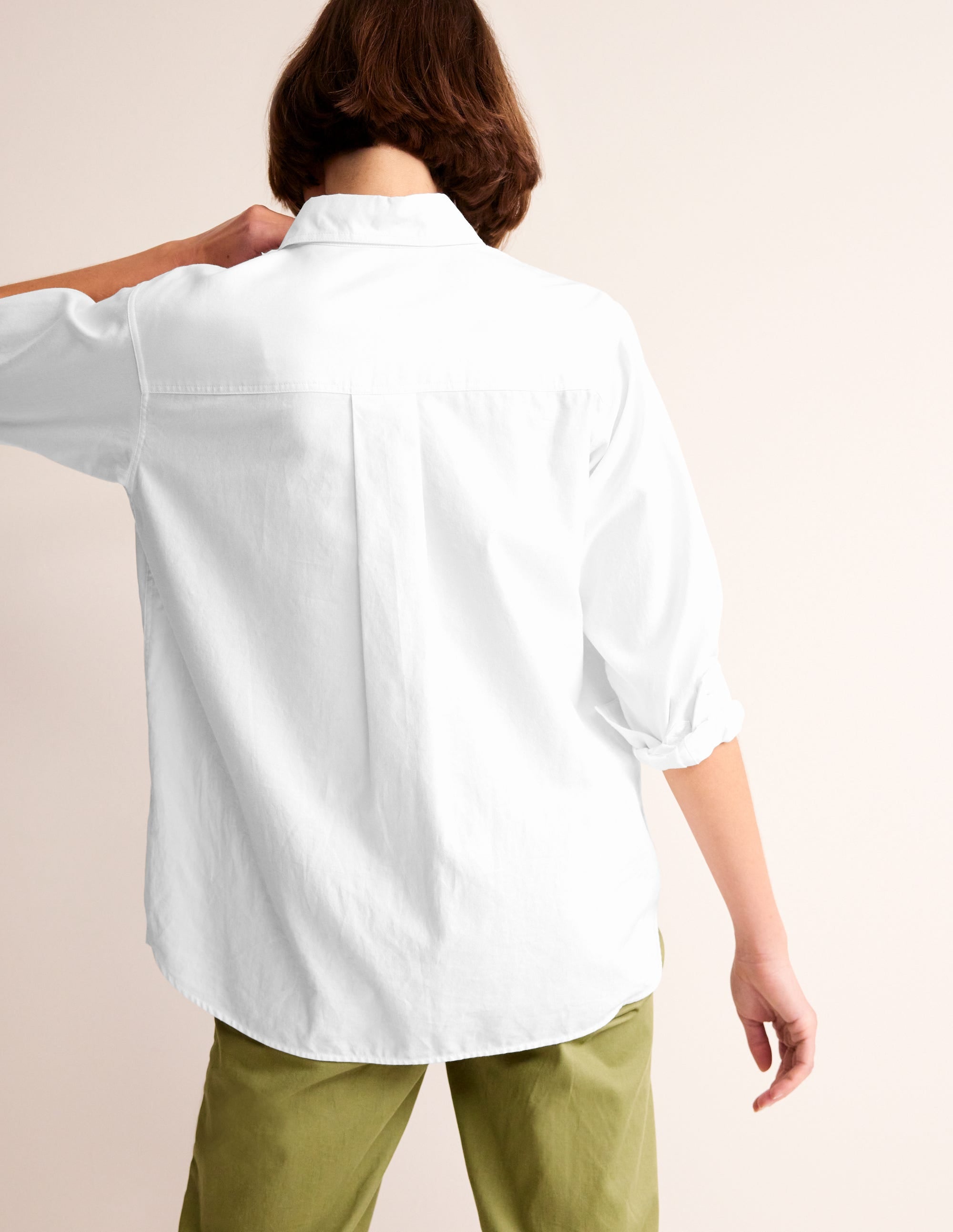 Connie Relaxed Cotton Shirt-White - Image 3