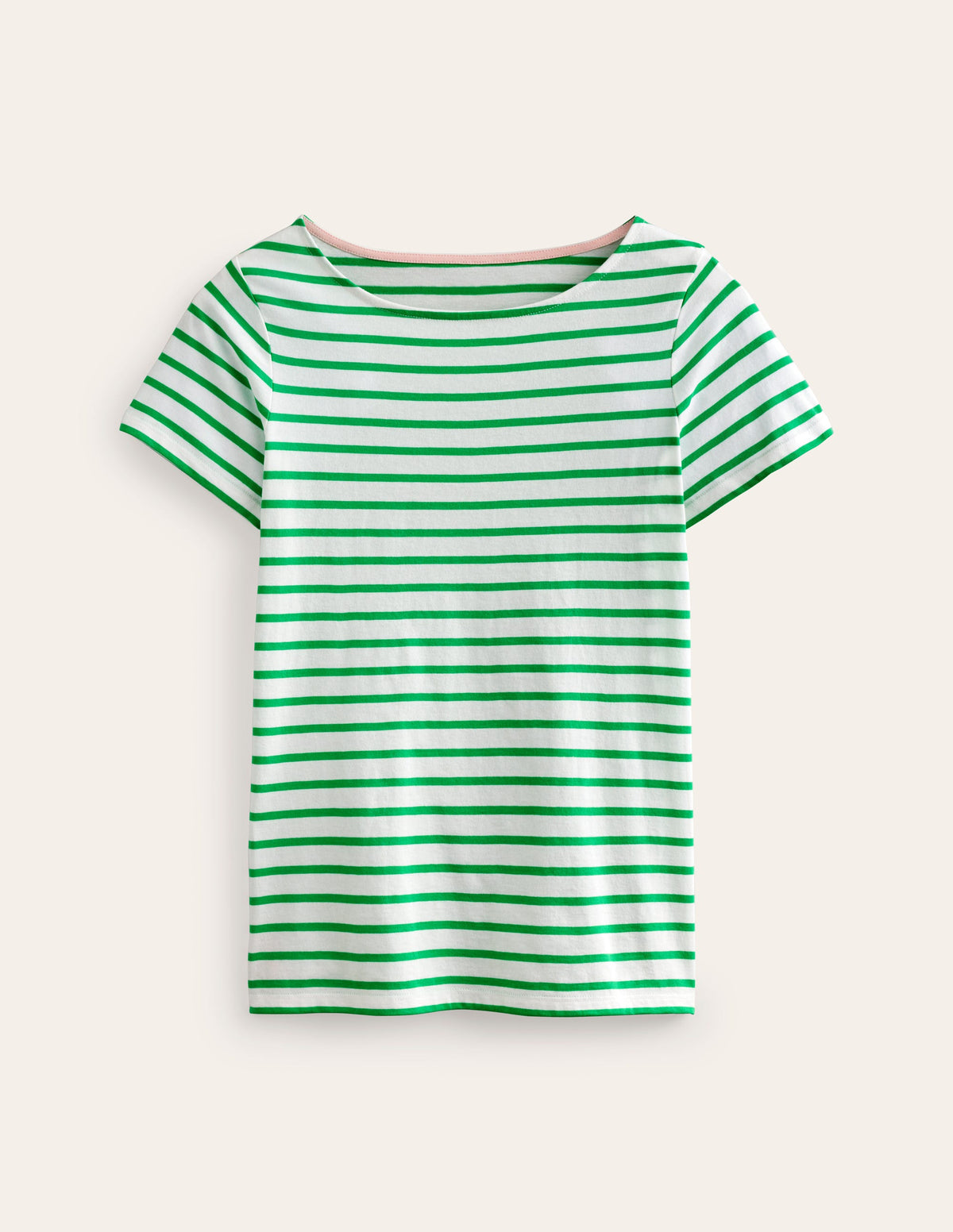 Ella Short Sleeve Breton-Ivory, Green - Image 5