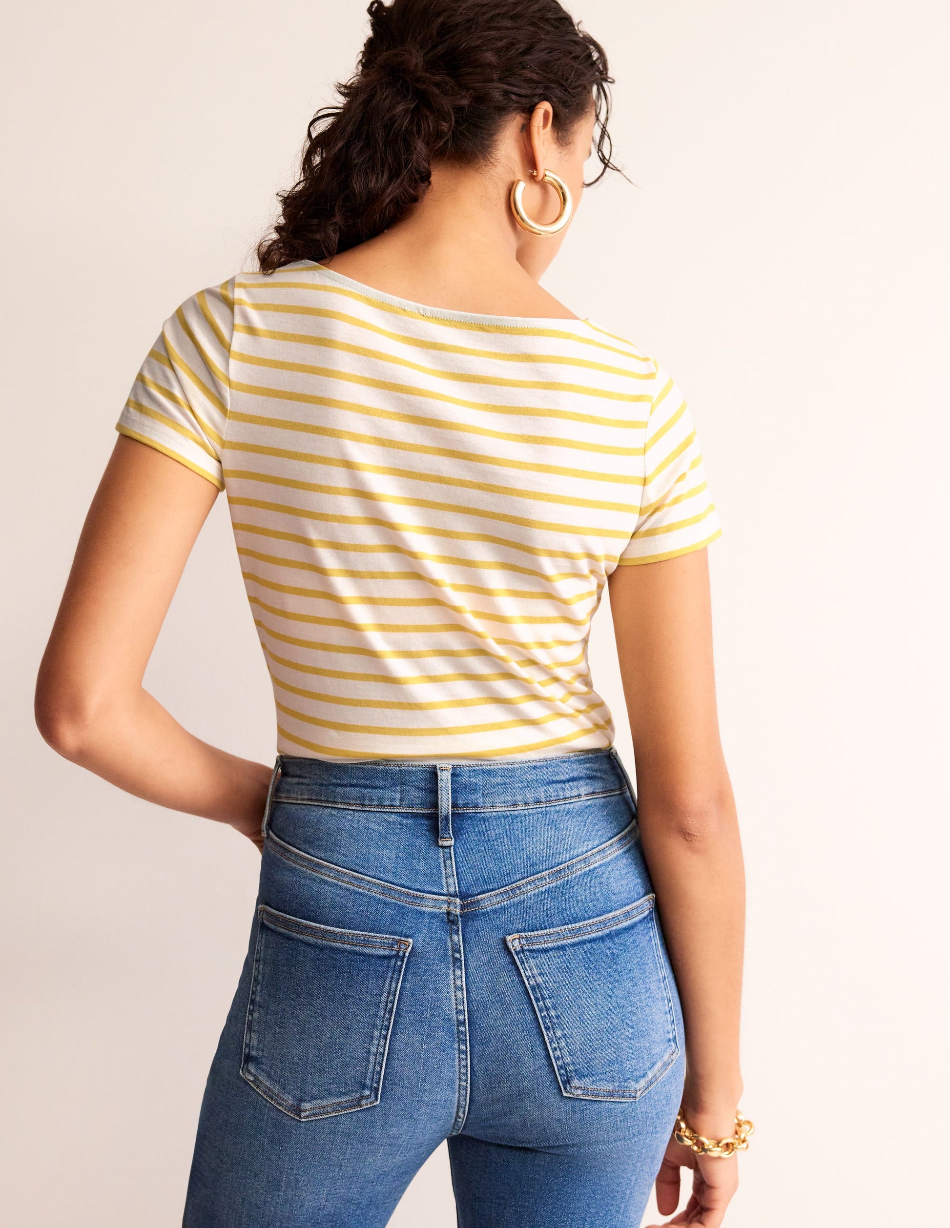 Ella Short Sleeve Breton-Ivory, Passion Fruit-3