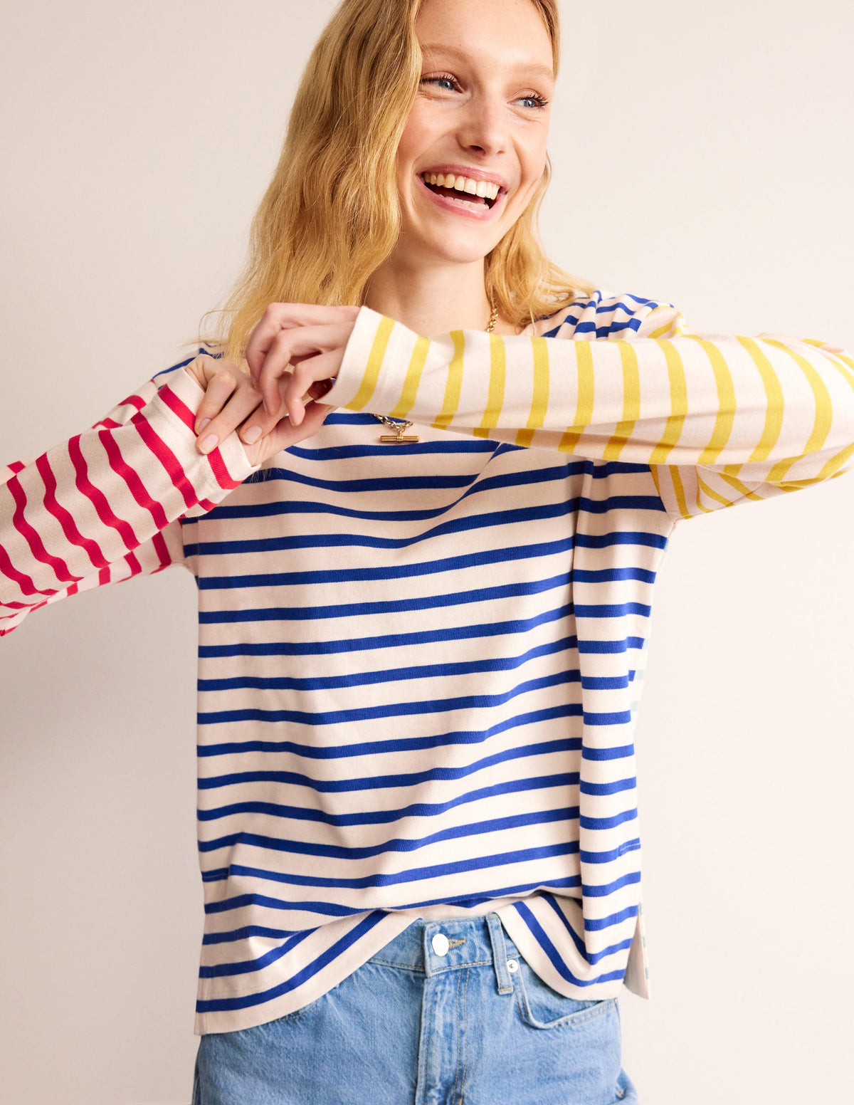 Sophie Hotch Potch Breton Top-Ivory, Multi Hotch Stripe-1