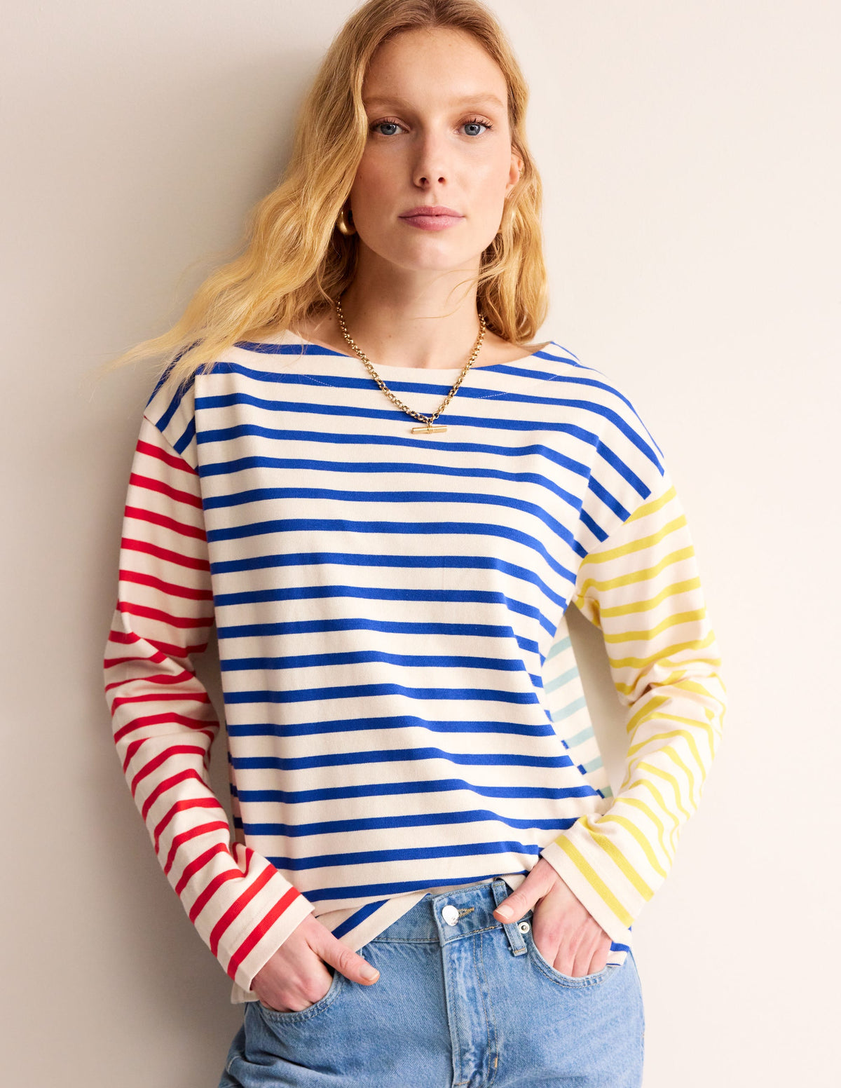 Sophie Hotch Potch Breton Top-Ivory, Multi Hotch Stripe-2