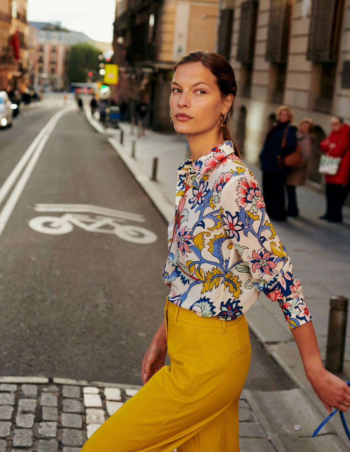Sienna Silk Shirt-Ivory, Botanical Bunch - Image 5