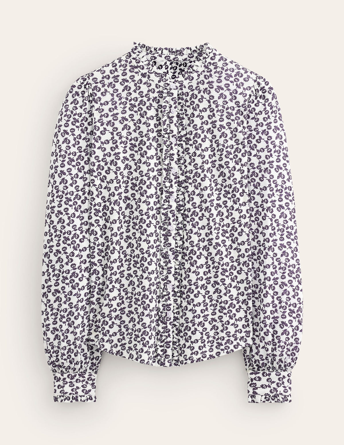 Caroline Jersey Shirt-Ivory, Ditsy Bud - Image 5