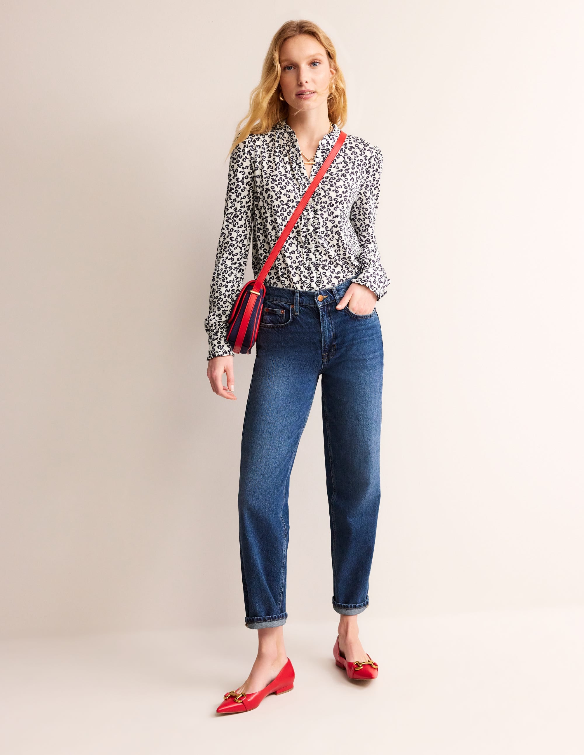 Caroline Jersey Shirt-Ivory, Ditsy Bud - Image 4