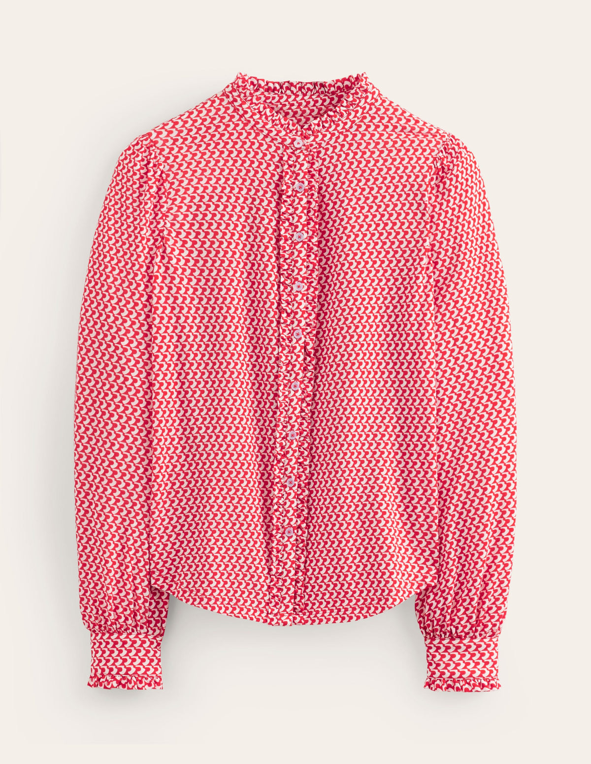 Caroline Jersey Shirt-Flame Scarlet, Arc Geo - Image 5