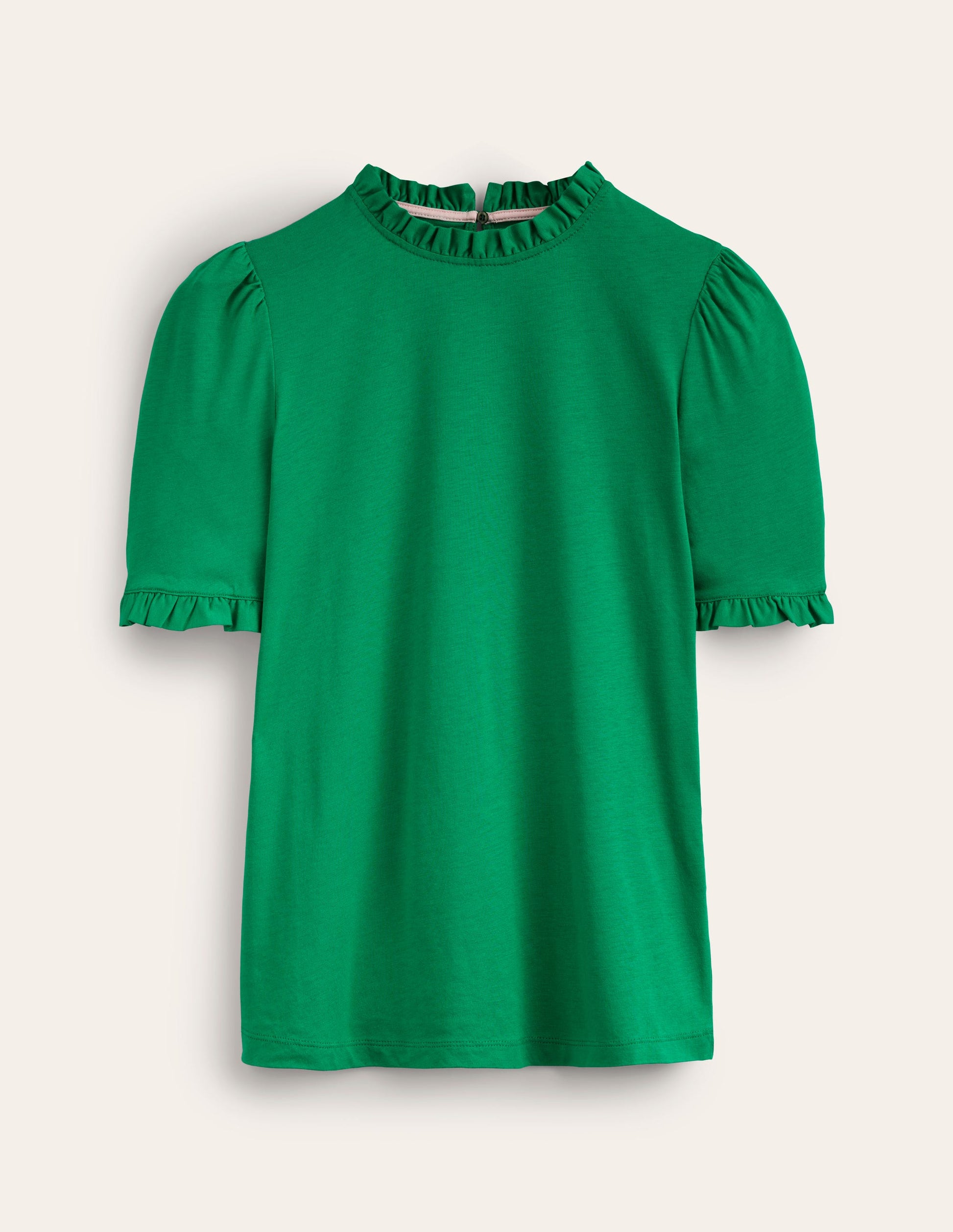 Supersoft Frill Detail T-shirt-Pepper Green-5