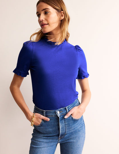 Supersoft Frill Detail T-shirt-Surf the Web-1