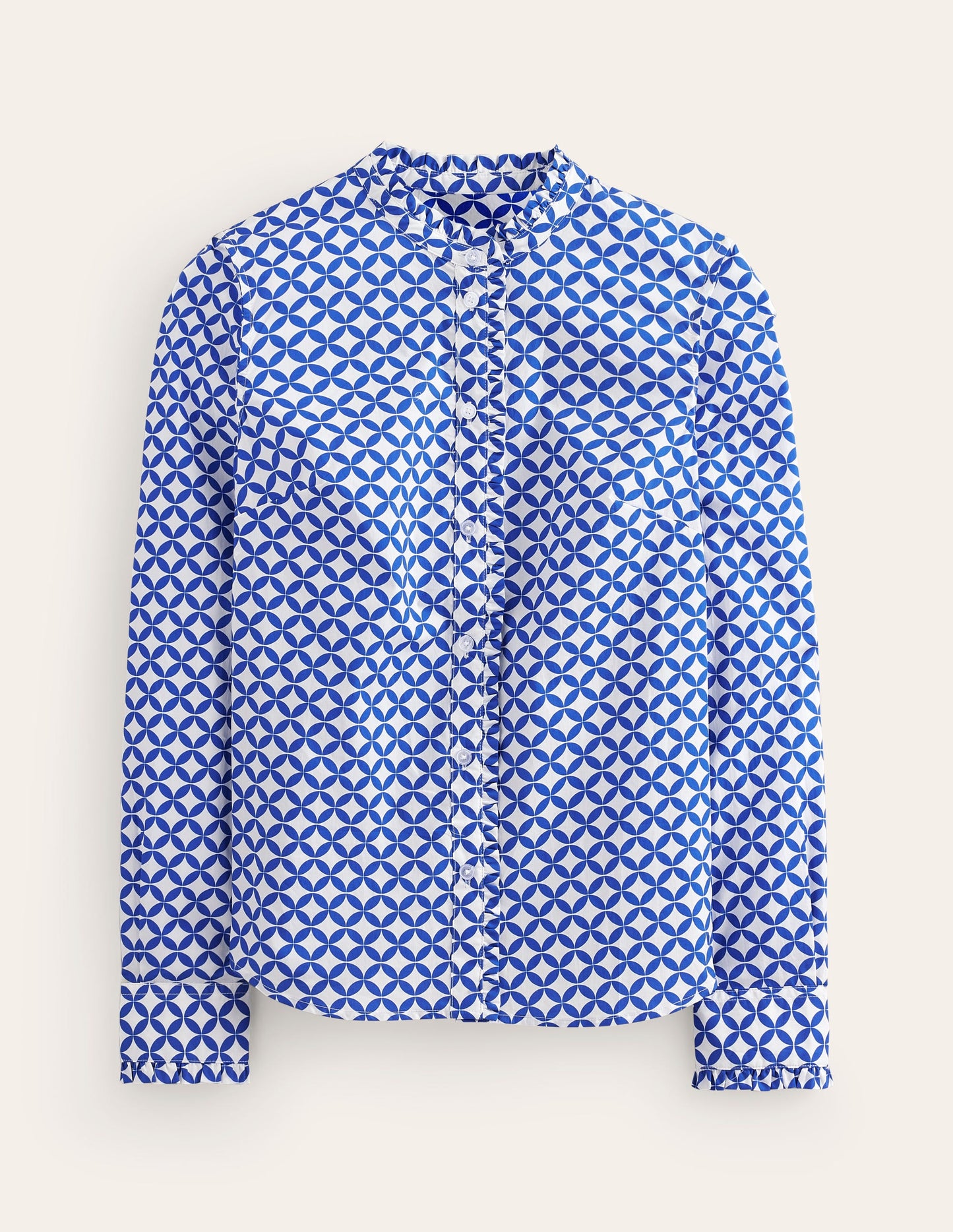 Phoebe Cotton Shirt-Blue, Diamond Terrace