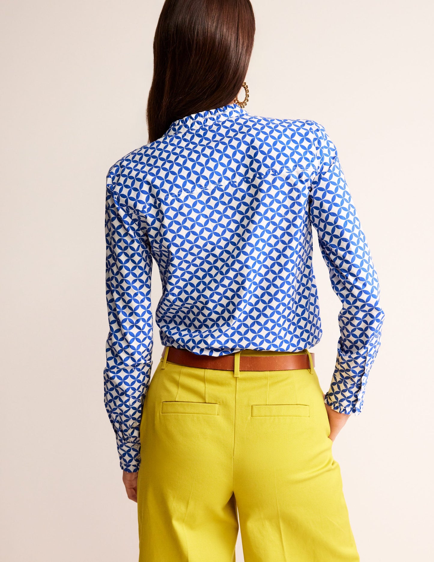 Phoebe Cotton Shirt-Blue, Diamond Terrace