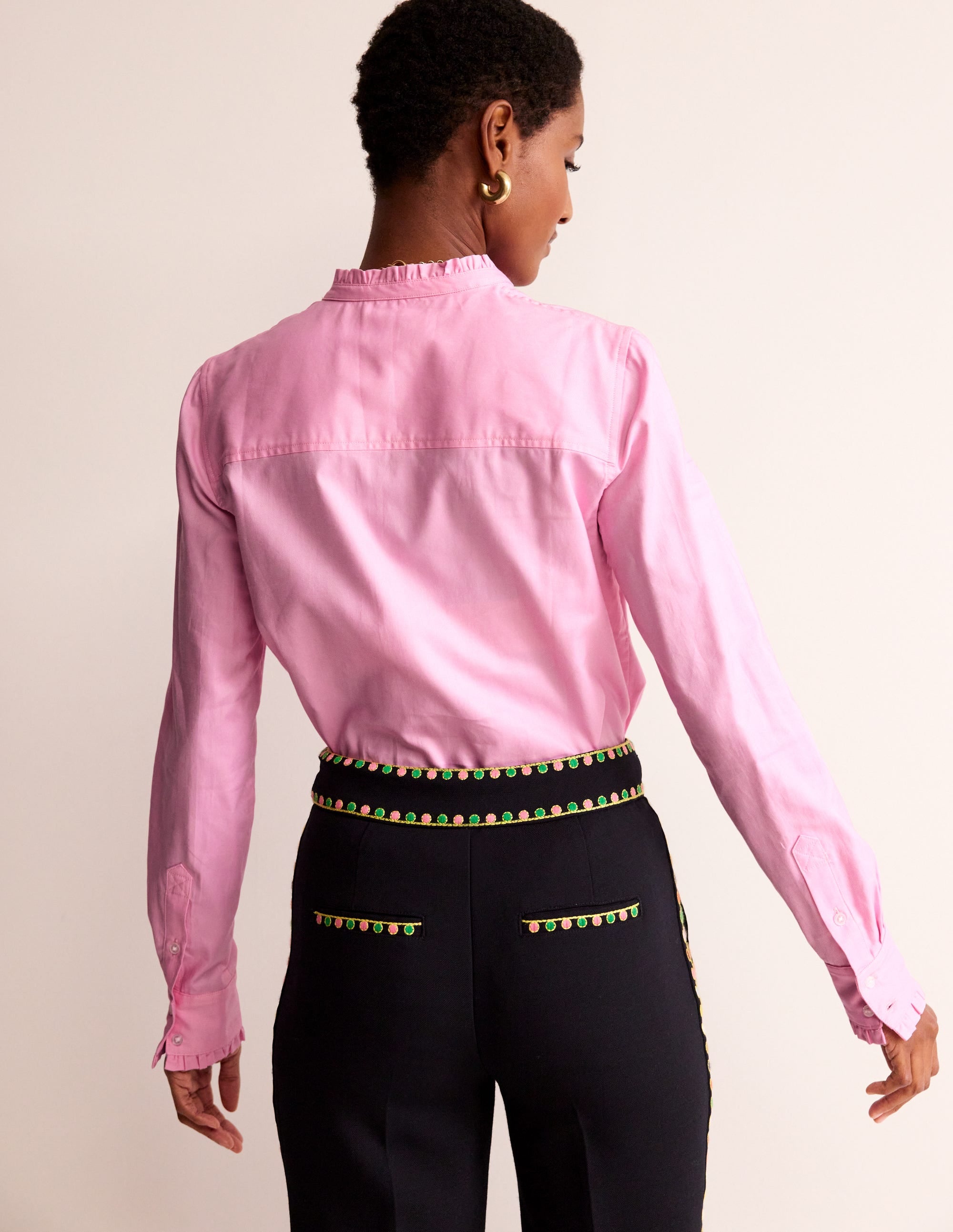 Phoebe Cotton Shirt-Pink Oxford - Image 3