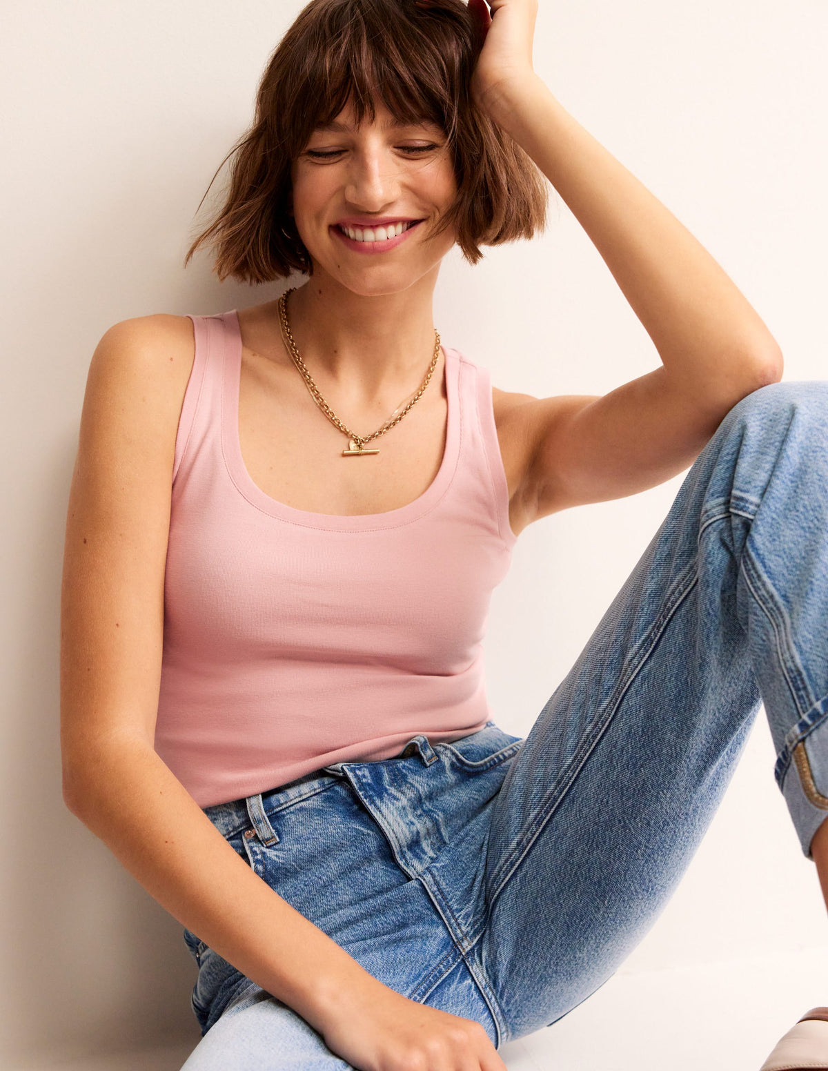 Essential Scoop-Neck Tank-Milkshake - Image 1