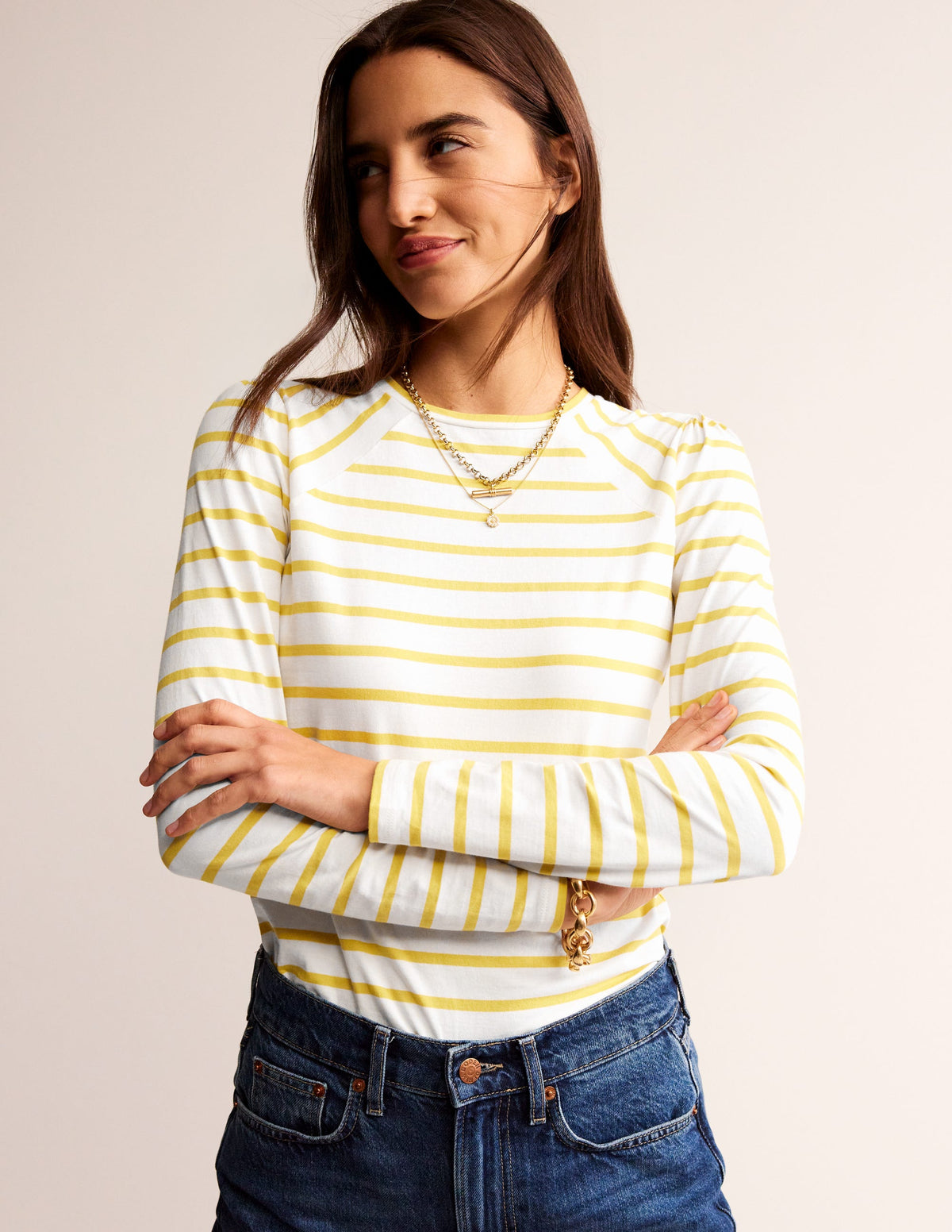 Arabella Stripe T-Shirt-Passion Fruit - Image 1