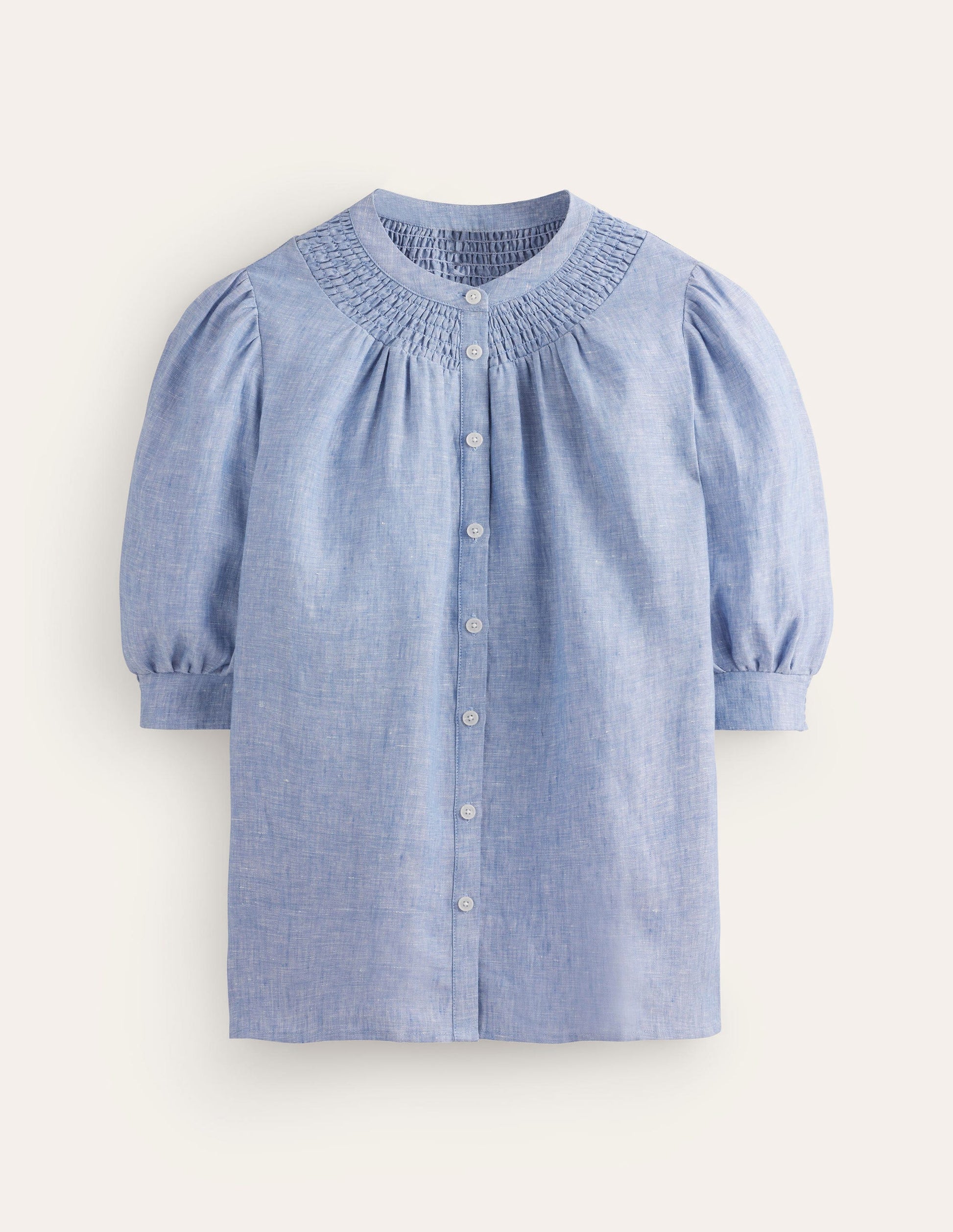 Ada Linen Top-Chambray-5