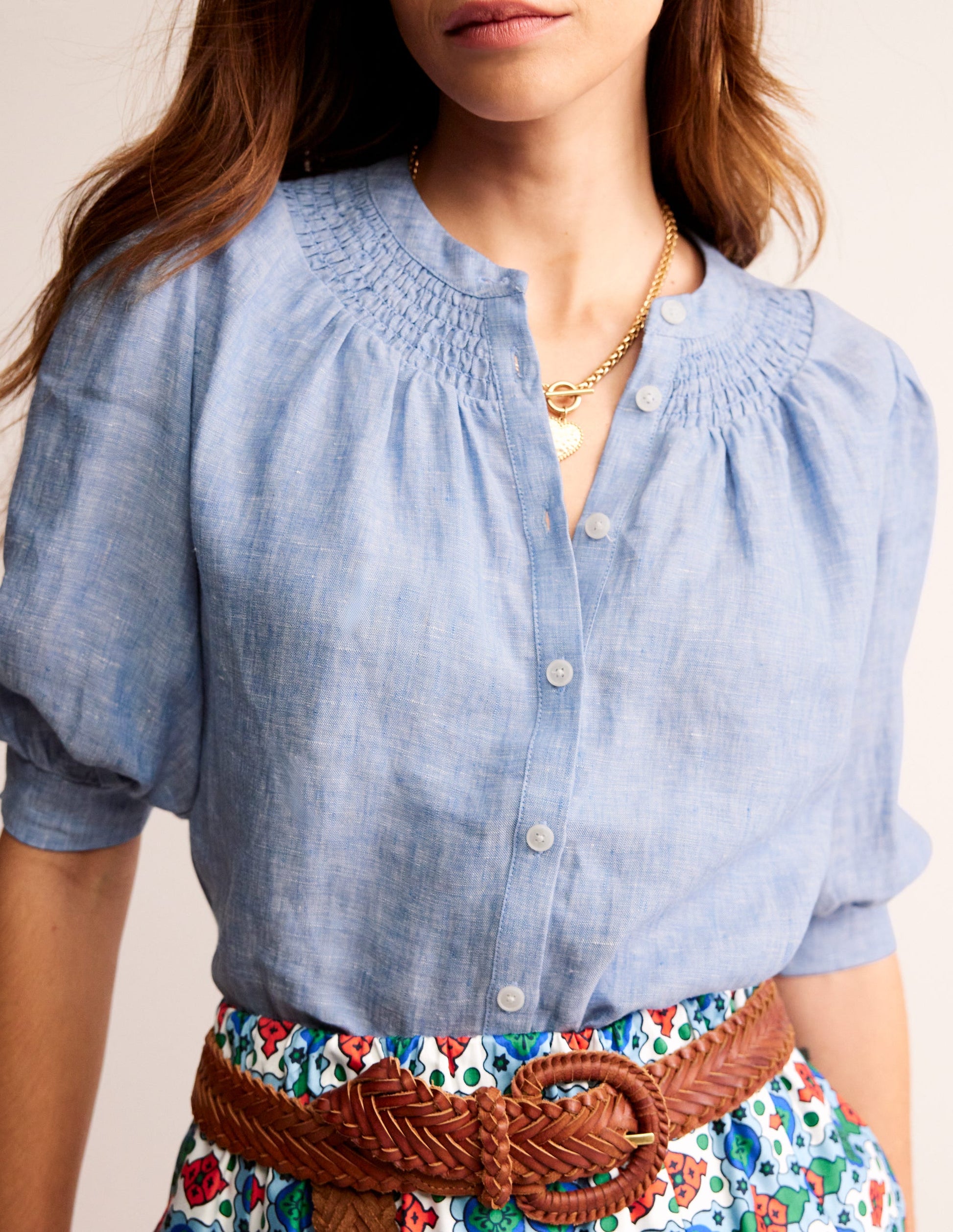 Ada Linen Top-Chambray-2