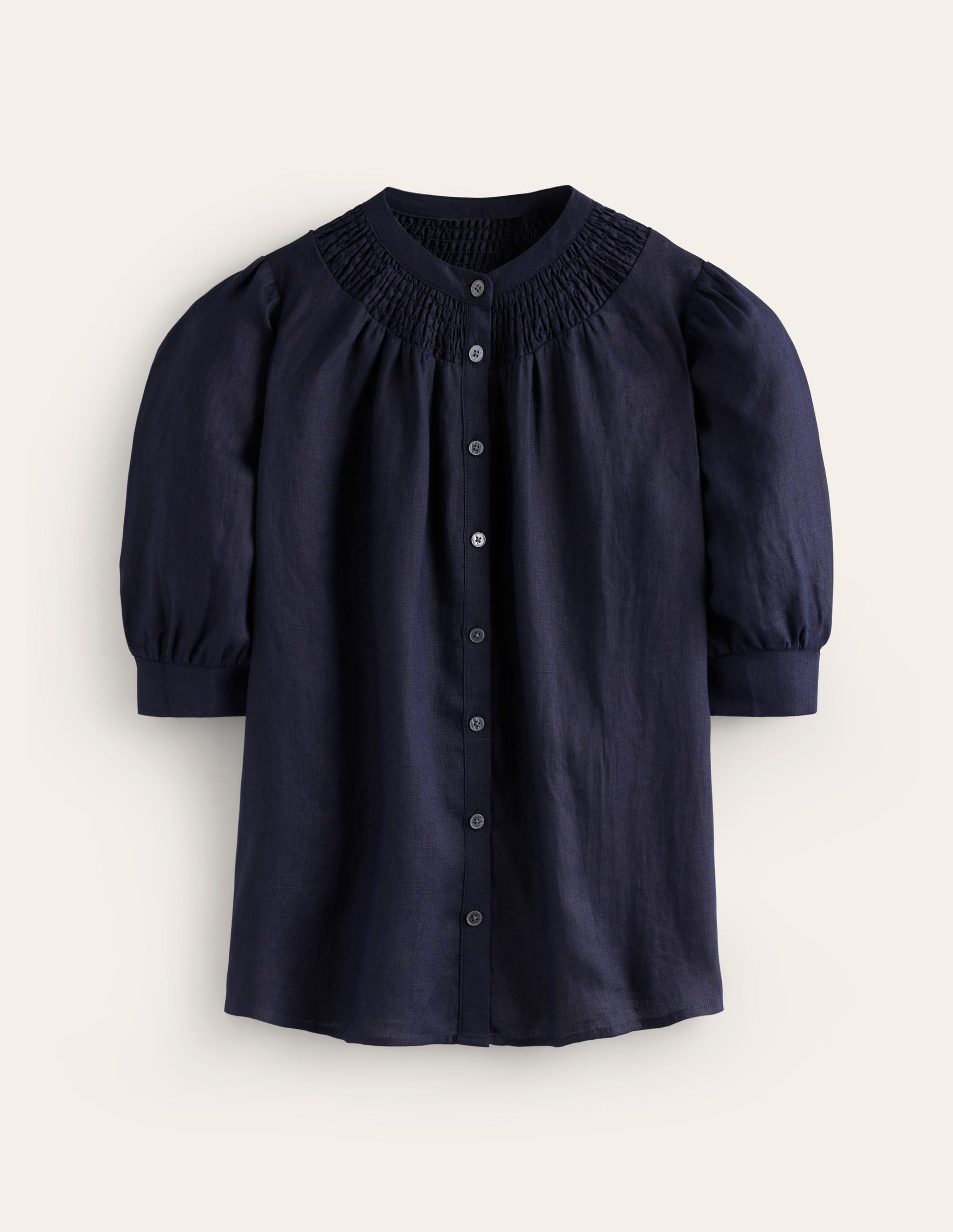 Ada Linen Top-Navy-5