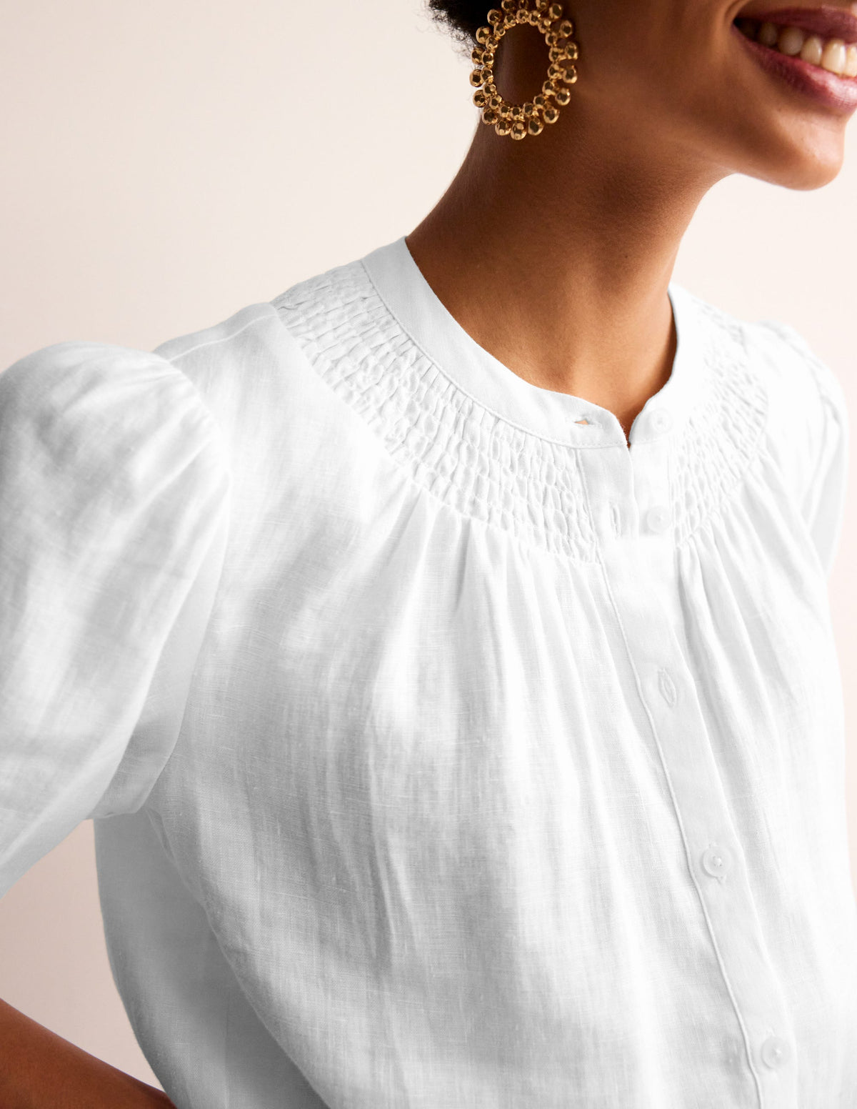 Ada Linen Top-White - Image 2