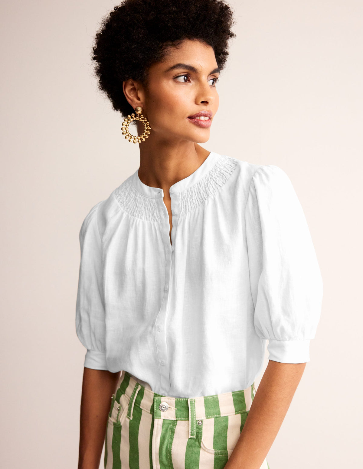 Ada Linen Top-White - Image 3