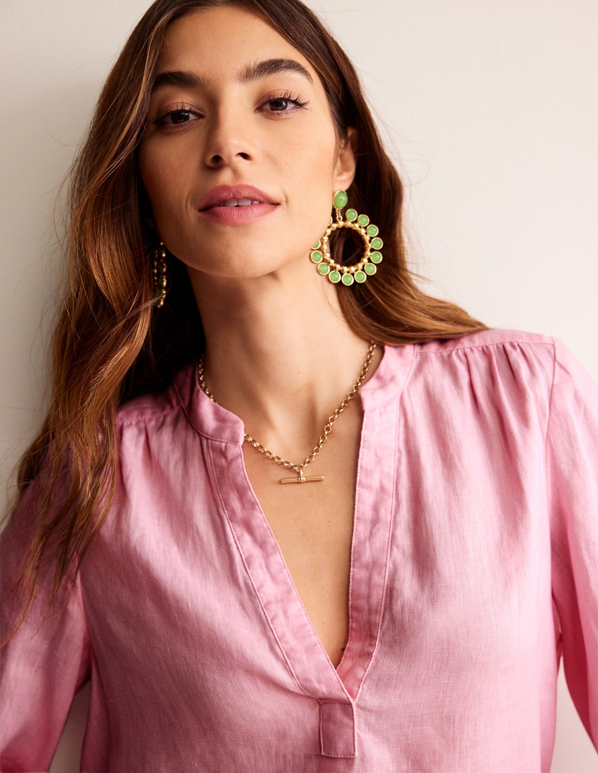 Alice Linen Top-Orchid Pink-2