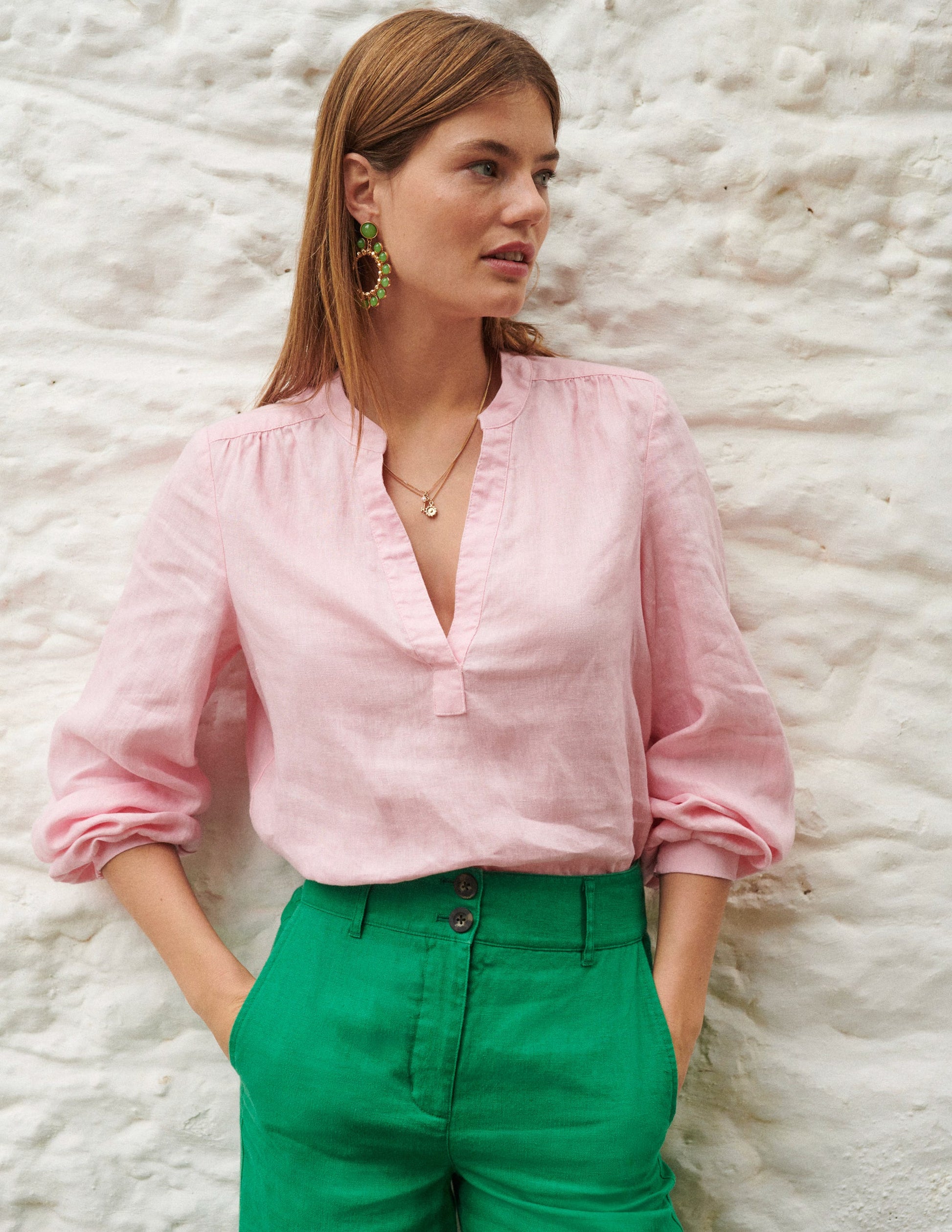 Alice Linen Top-Orchid Pink-5