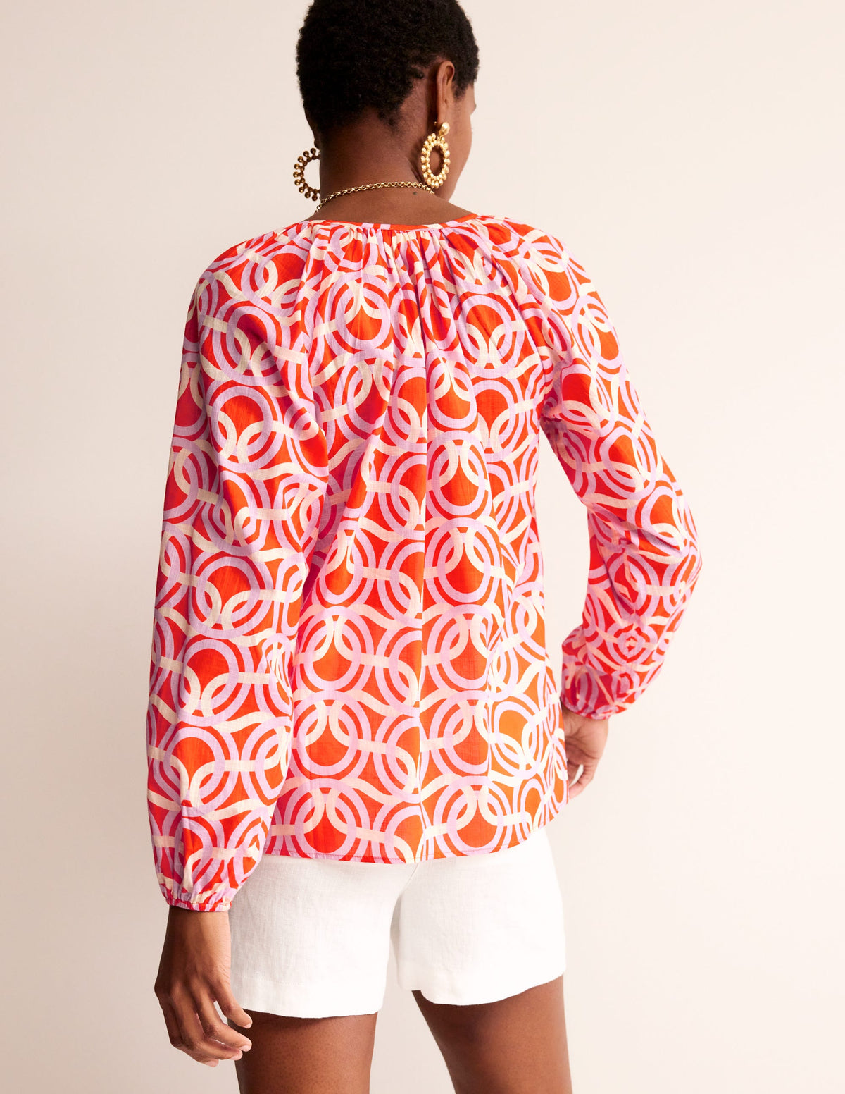 Serena Cotton Blouse-Fiesta, Geo Whirl-3