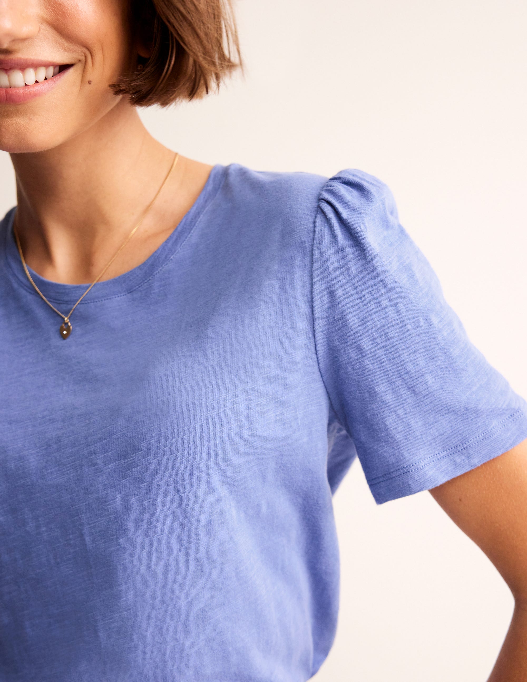 Cotton Puff Sleeve T-Shirt-Ebb and Flow - Image 2