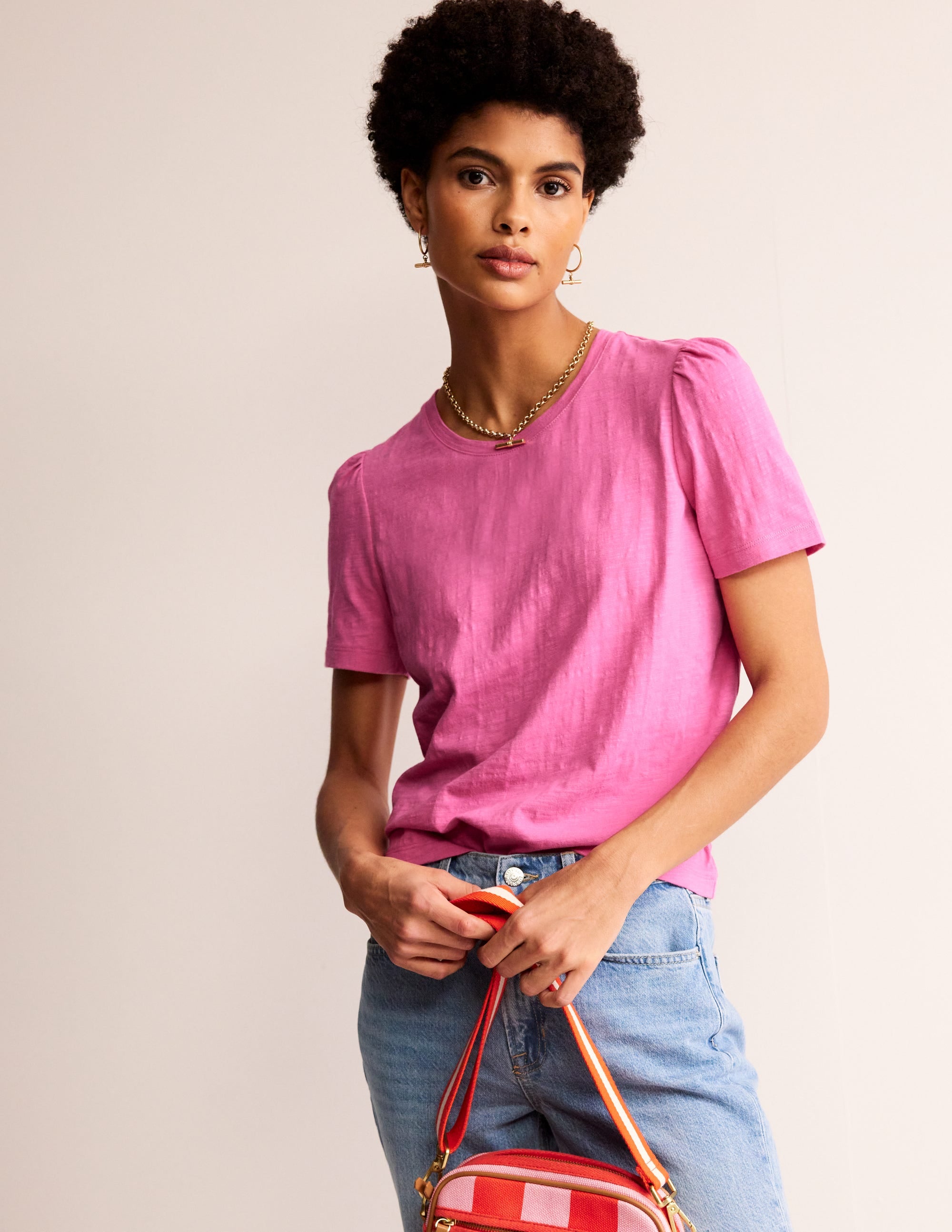 Cotton Puff Sleeve T-Shirt-Sangria Sunset - Image 4