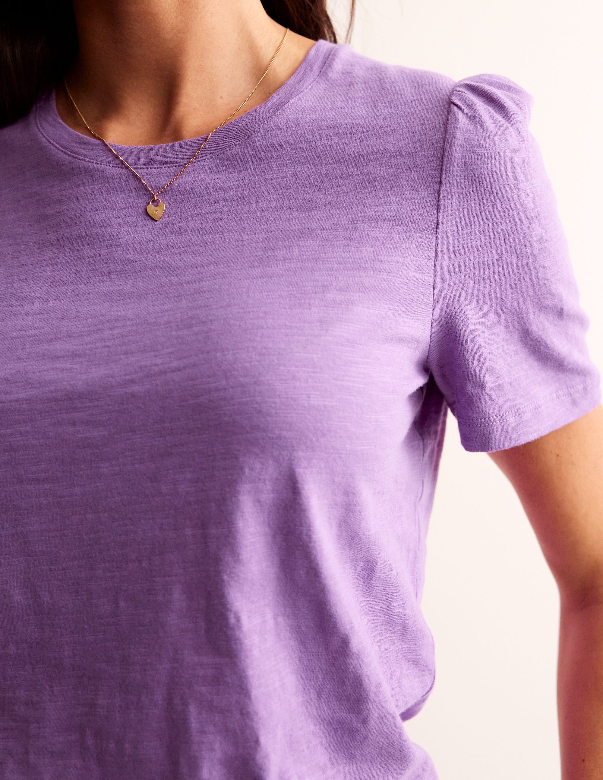 Cotton Puff Sleeve T-Shirt-Iris Orchid - Image 3