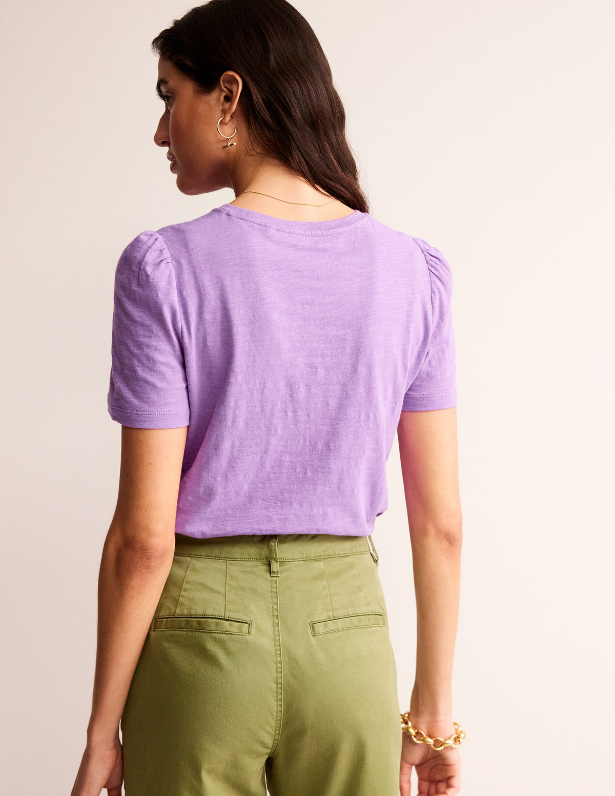Cotton Puff Sleeve T-Shirt-Iris Orchid - Image 4