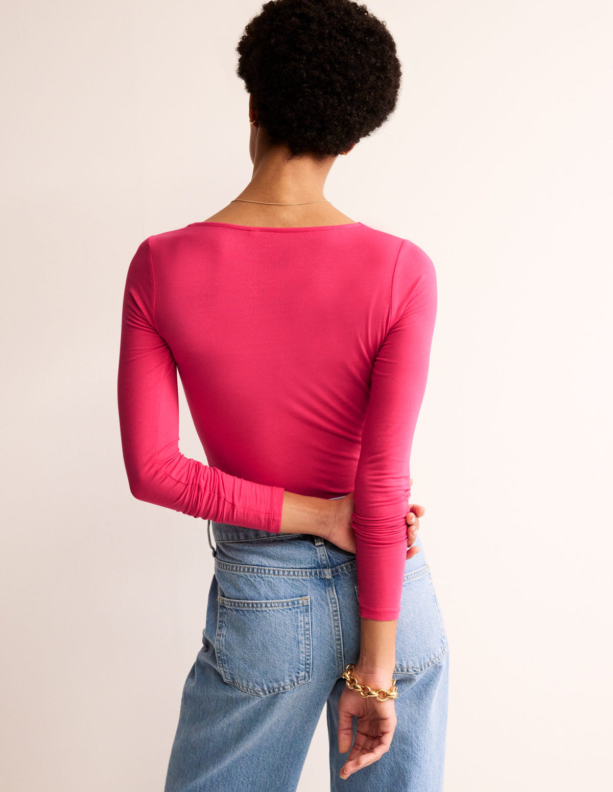Double Layer Scoop Long Sleeve-Rethink Pink - Image 3