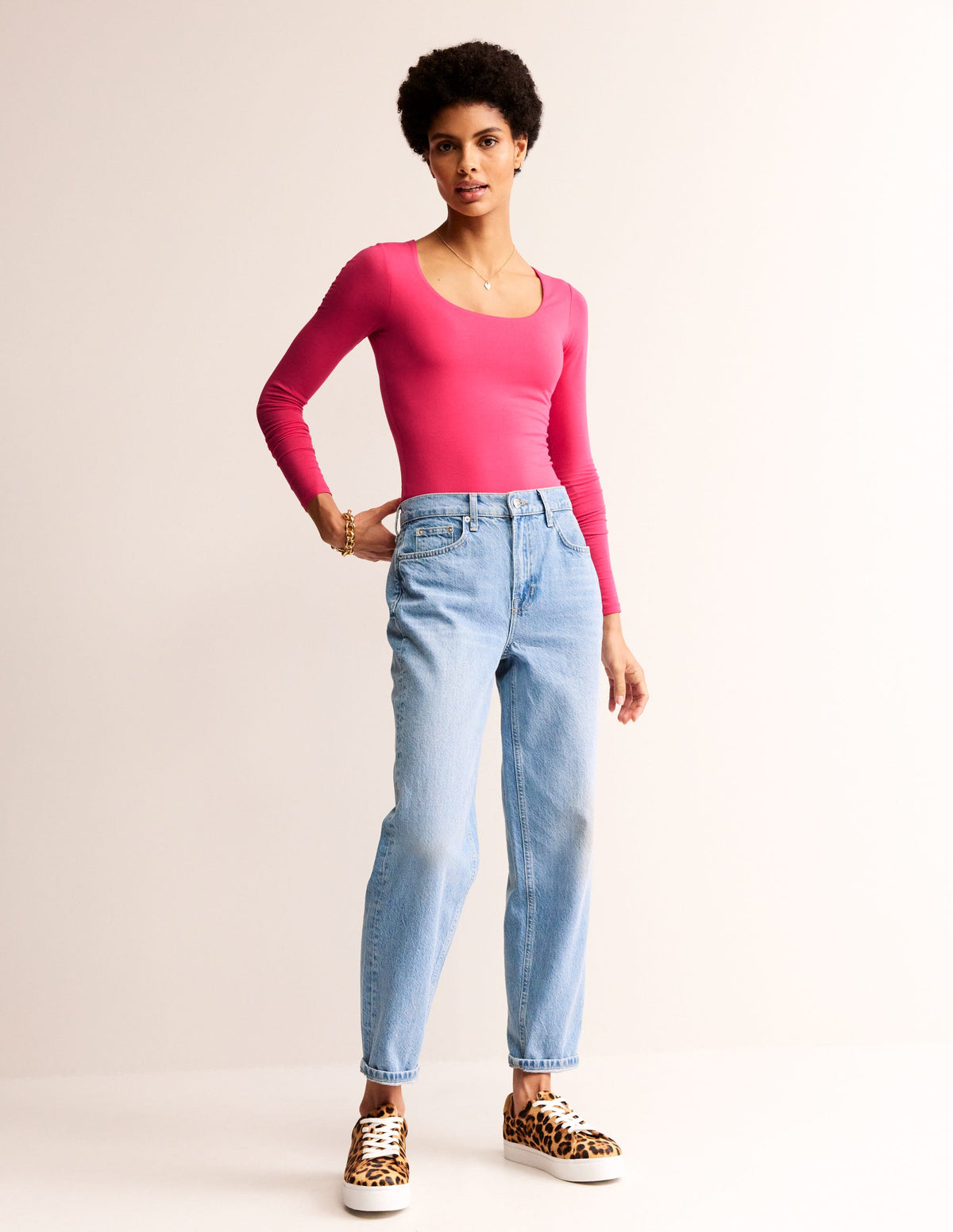Double Layer Scoop Long Sleeve-Rethink Pink-4