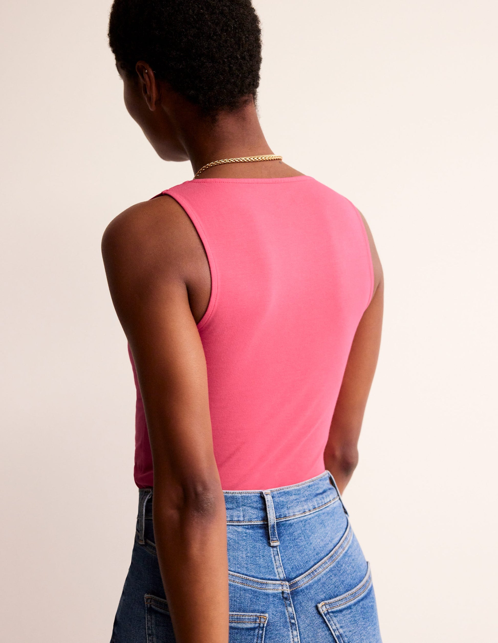 Double Layer Scoop Neck Vest-Rethink Pink-3