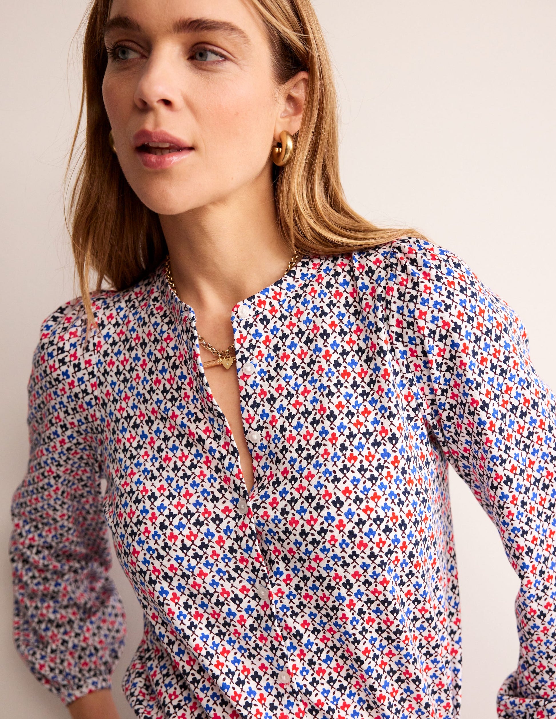 Marina Jersey Shirt-Multi, Trellis Bud-2