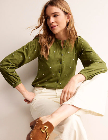 Marina Embroidered Shirt-Mayfly, Embroidered