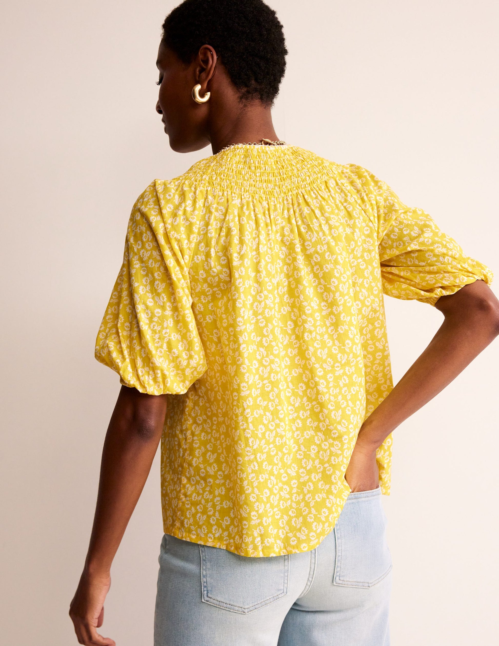 Easy Stitch Detail Top-Passion Fruit, Ditsy Bud-3