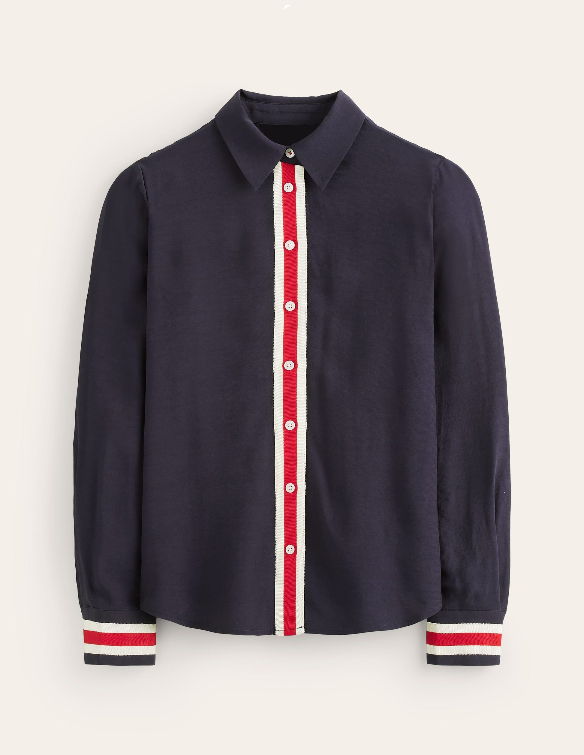 Sienna Tipped Detail Shirt-Navy-6