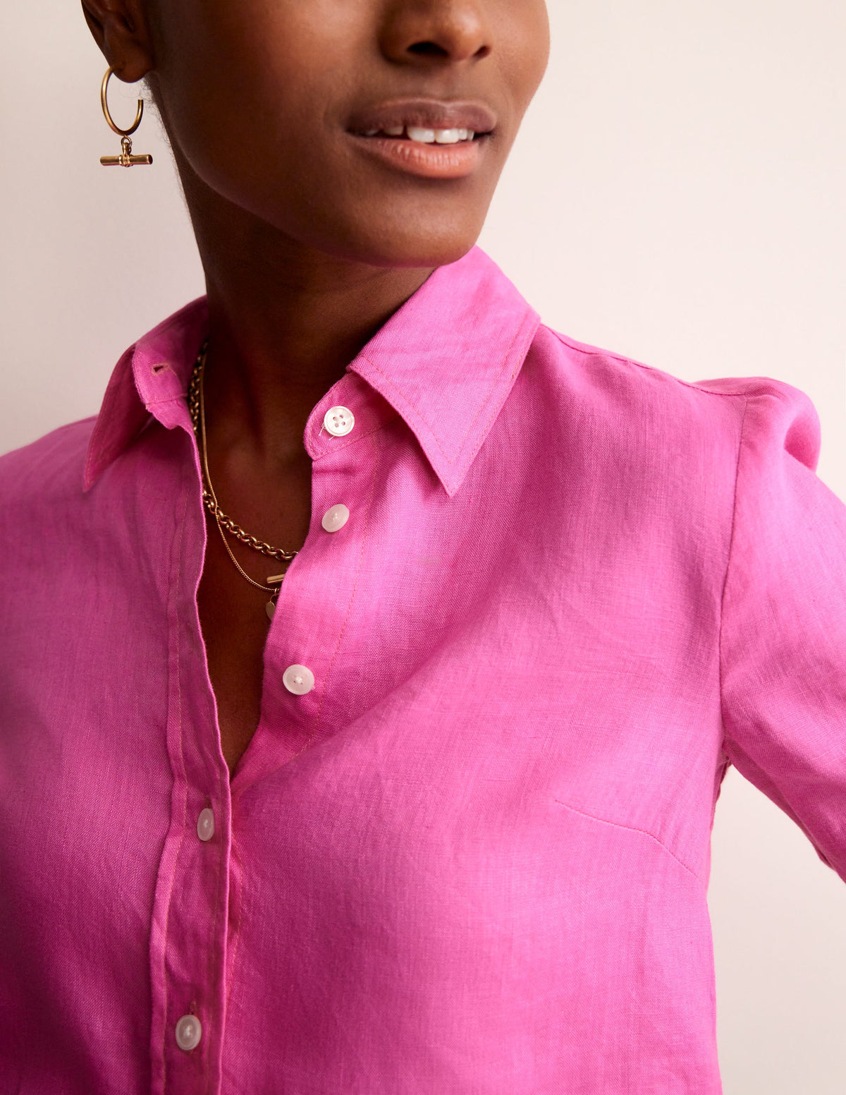 Sienna Linen Shirt-Pop Pansy - Image 2